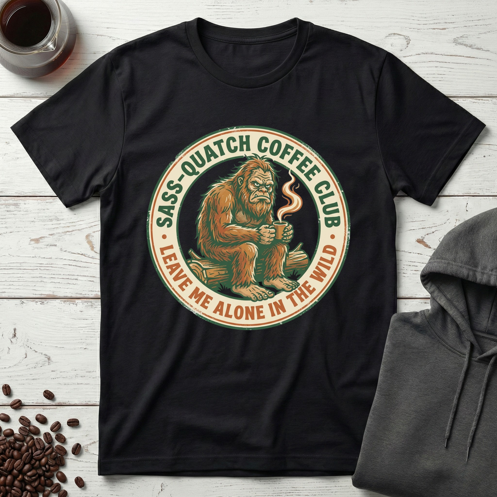 Sass-Quatch Coffee Club Leave Me Alone T-Shirt