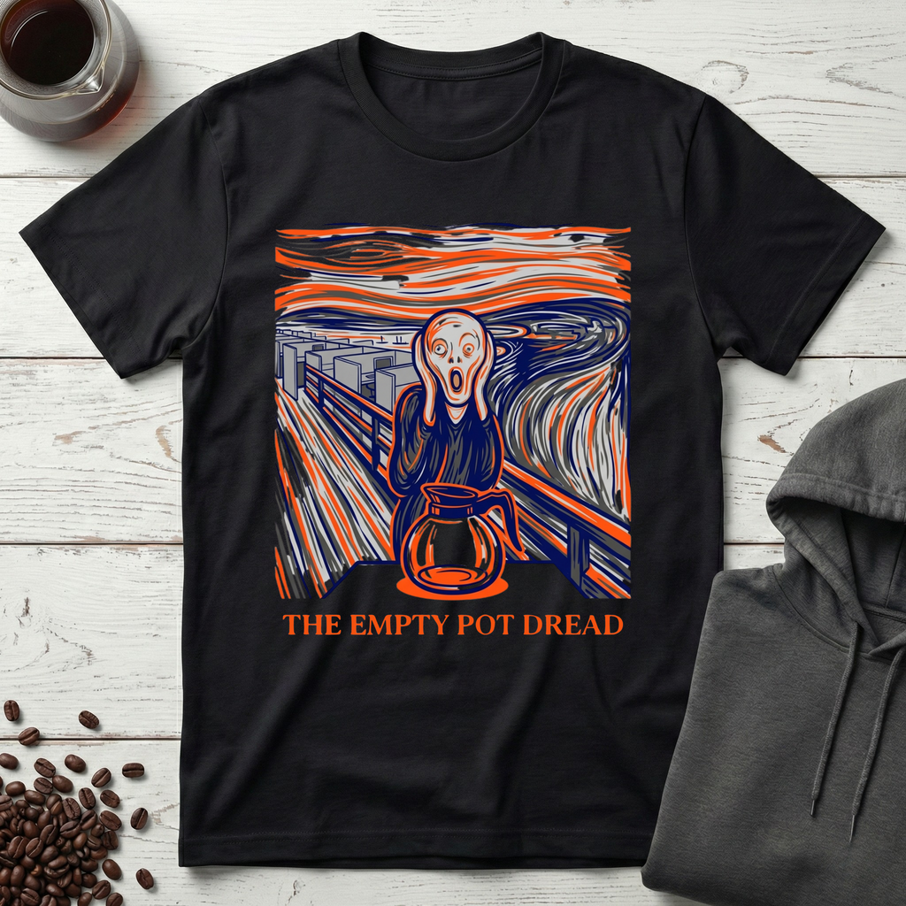 The Empty Pot Dread Coffee Scream Parody T-Shirt