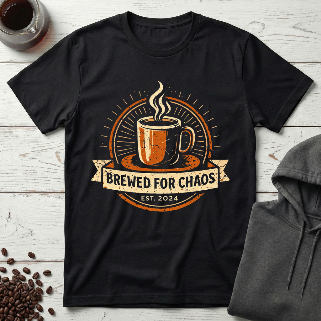 Brewed for Chaos Coffee Crest T-Shirt