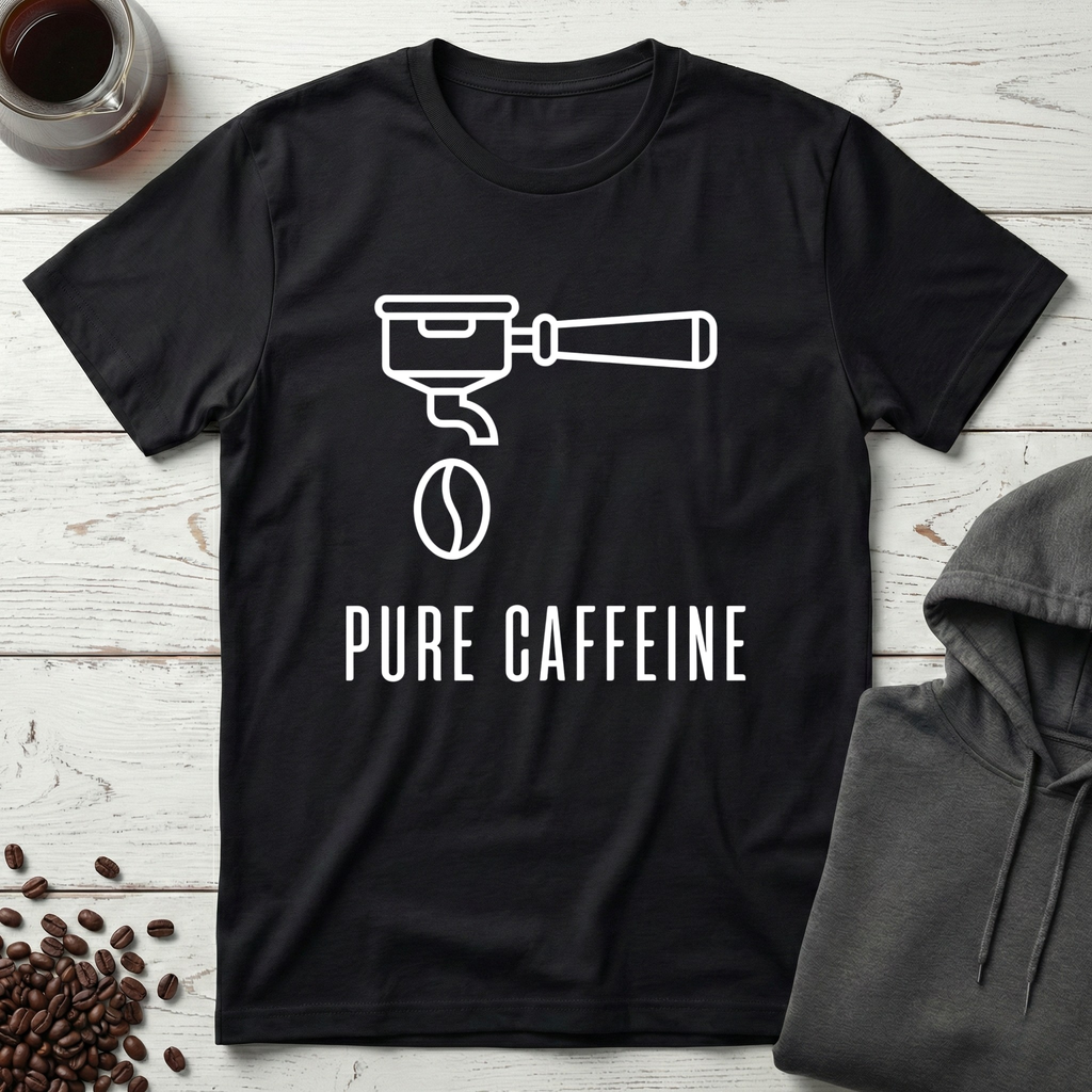 Pure Caffeine Espresso Drip Line Art T-Shirt