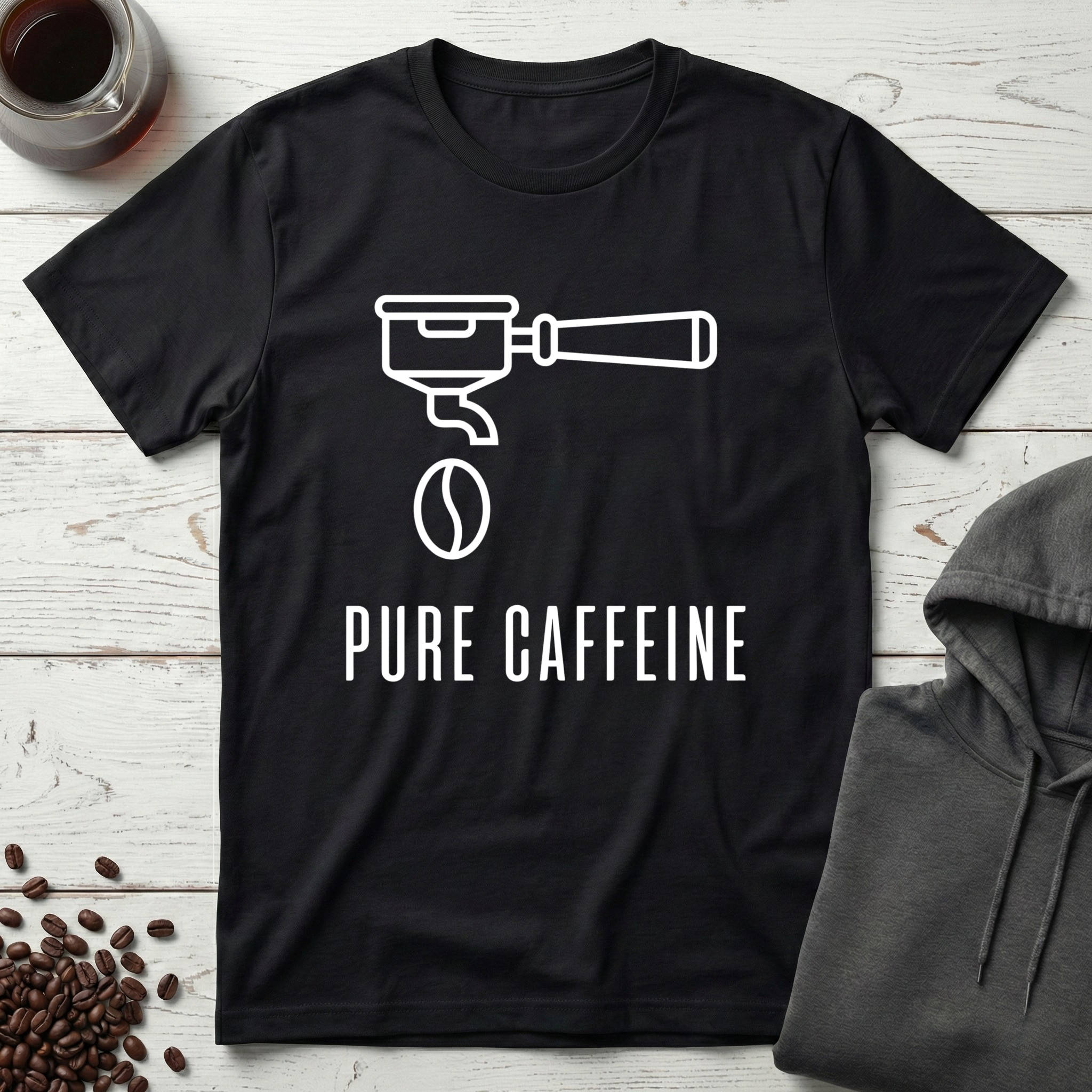 Pure Caffeine Espresso Drip Line Art T-Shirt