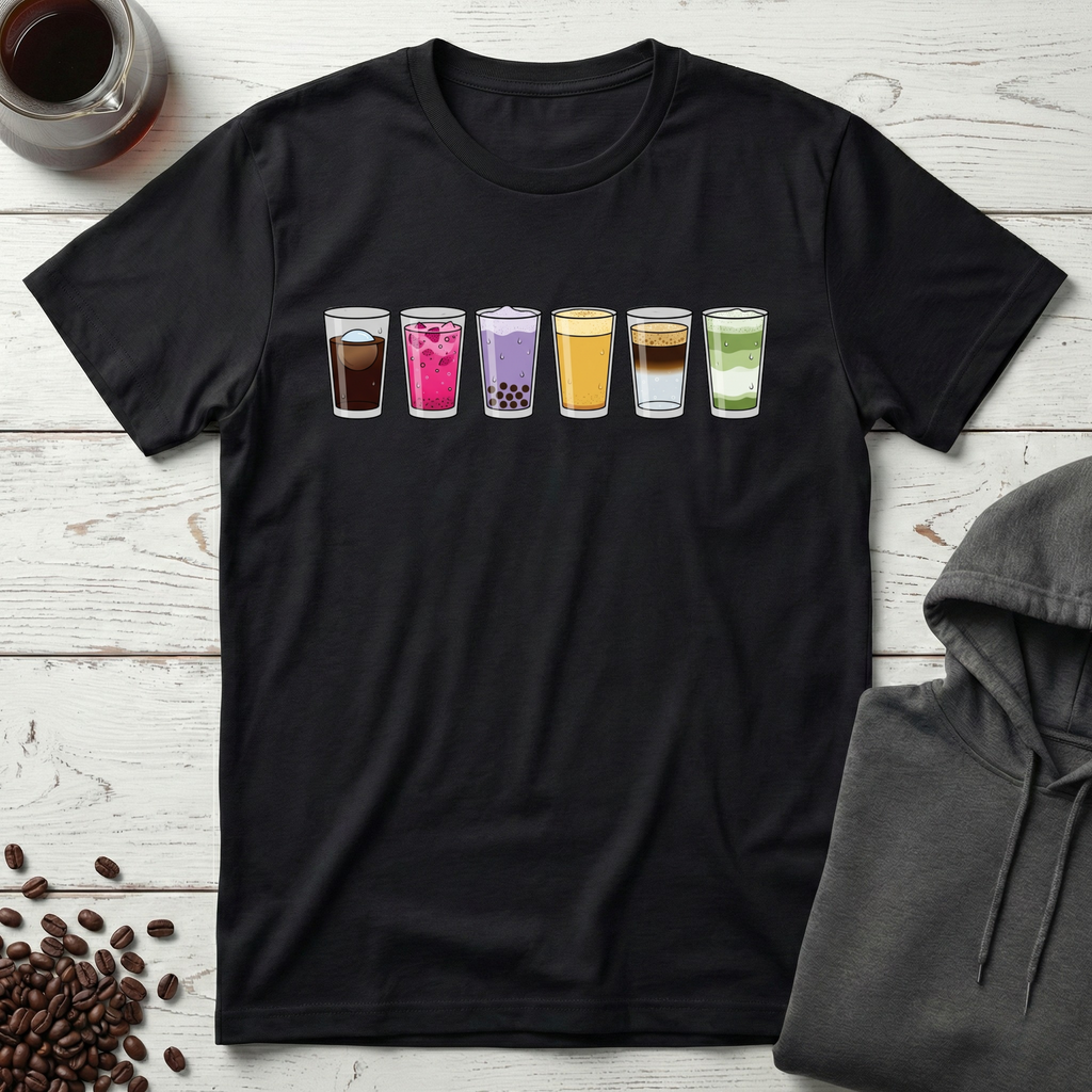 Coffee Shop Variety Drinks Lineup T-Shirt
