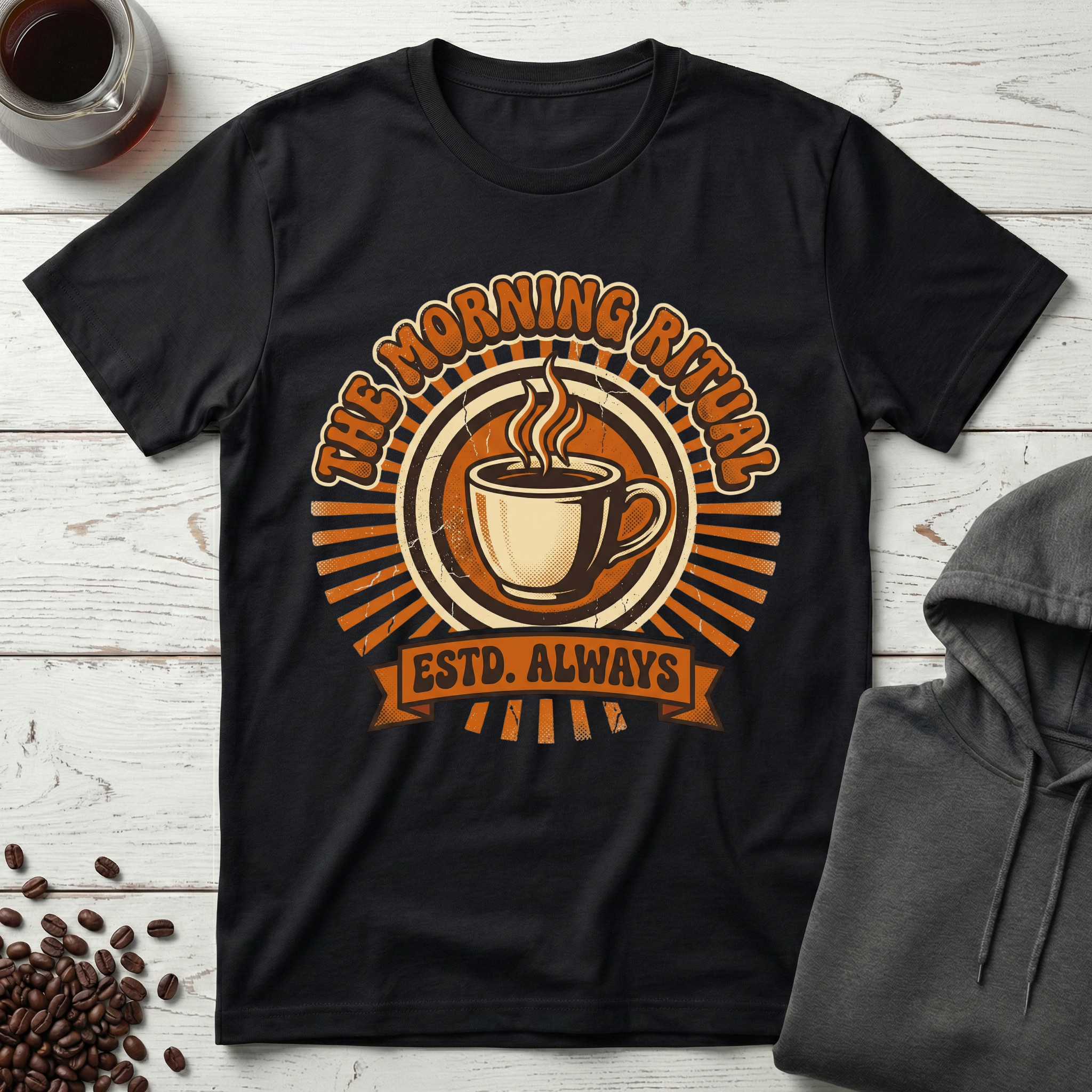 The Morning Ritual Vintage Coffee Badge T-Shirt