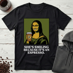 She's Smiling Because It's an Espresso Mona Lisa T-Shirt