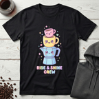Rise and Shine Crew Kawaii Coffee Stack T-Shirt