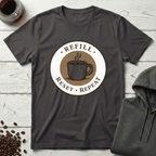 Refill Reset Repeat Coffee Cycle Badge T-Shirt