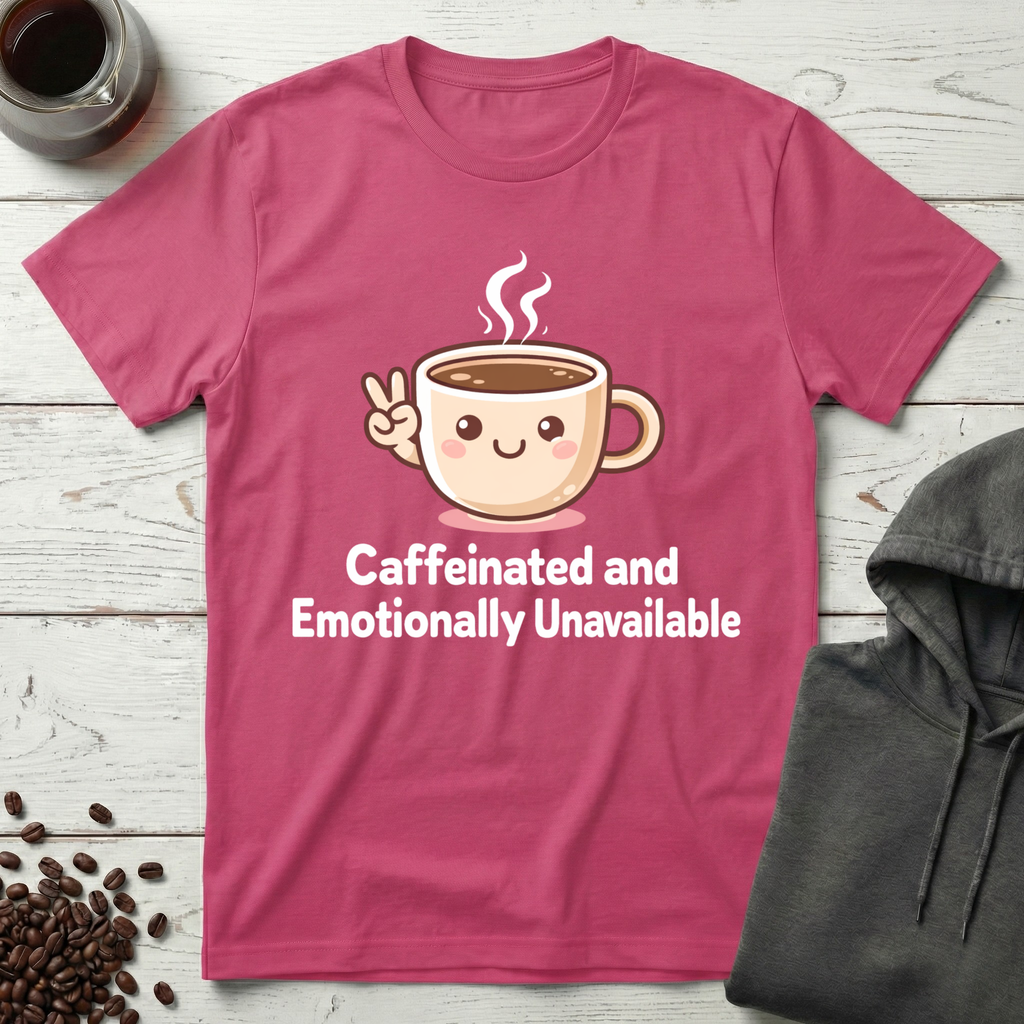 Caffeinated and Emotionally Unavailable T-Shirt