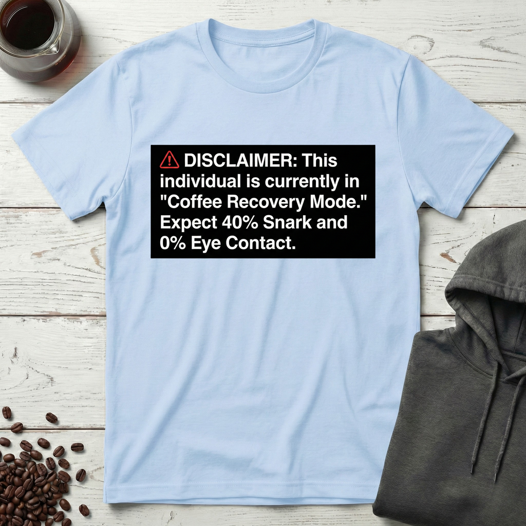 Coffee Recovery Mode Disclaimer T-Shirt