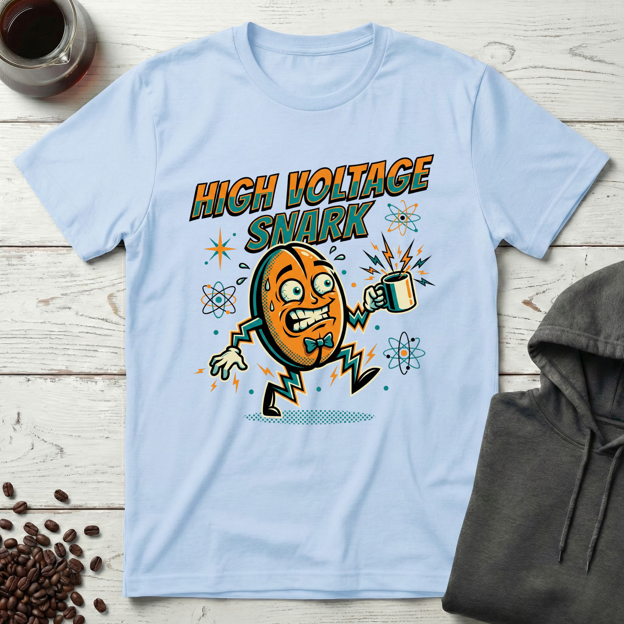 High Voltage Snark Retro Coffee Bean T-Shirt