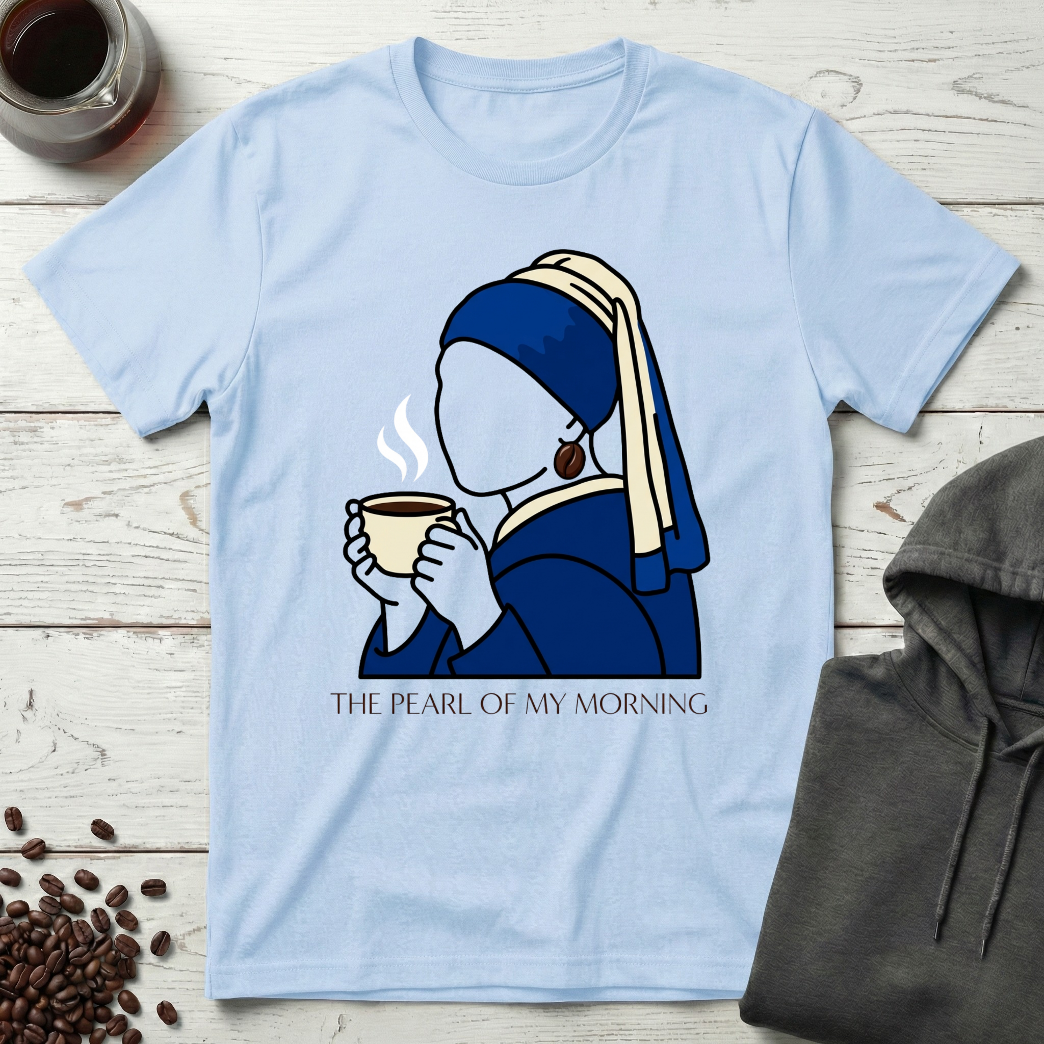 The Pearl of My Morning Coffee Art T-Shirt