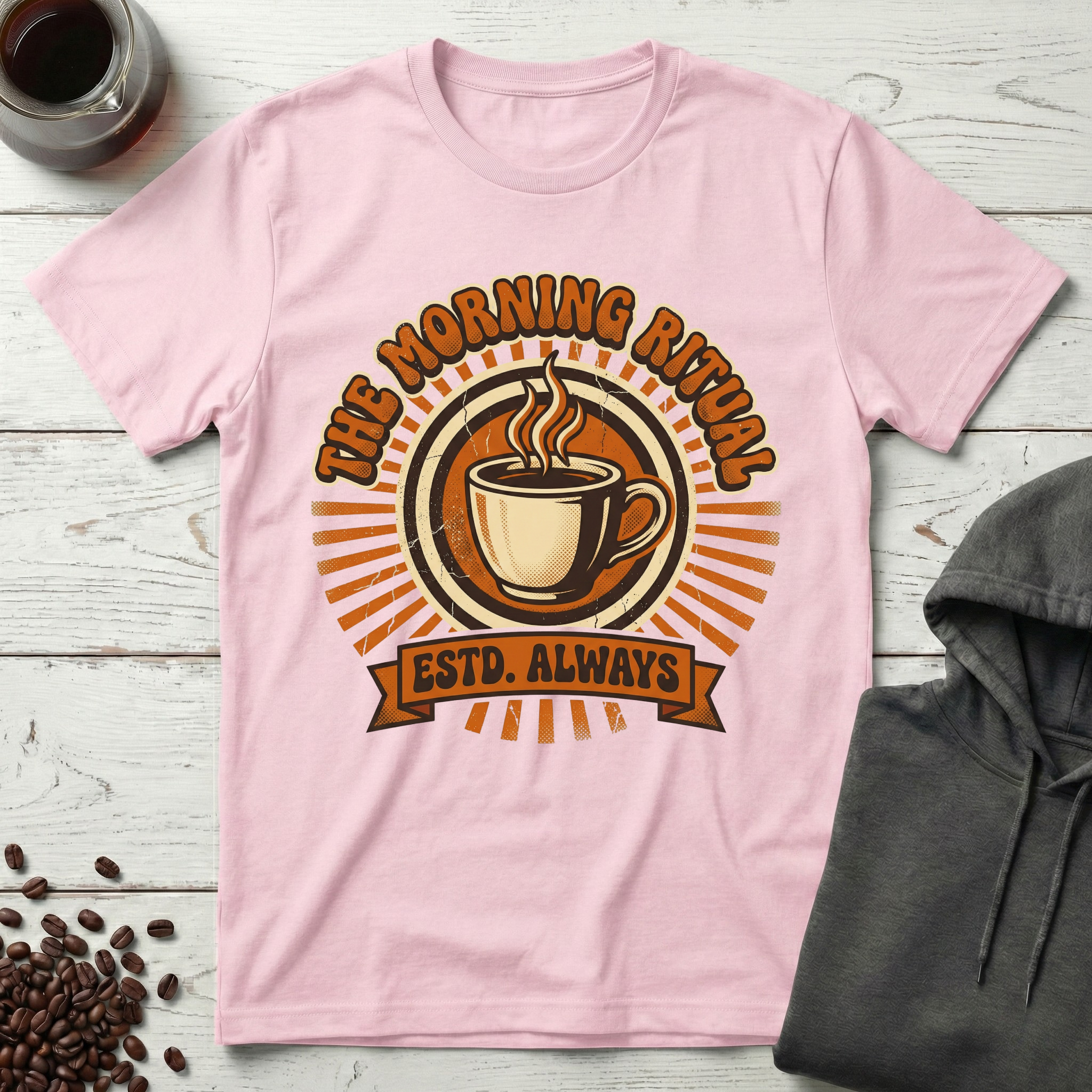 The Morning Ritual Vintage Coffee Badge T-Shirt