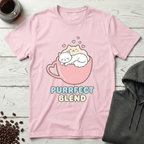 Purrfect Blend Cute Cats in Coffee Cup T-Shirt