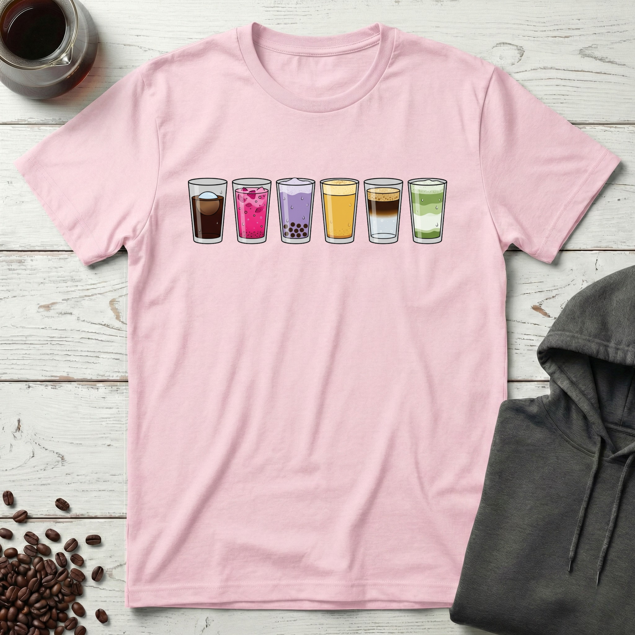 Coffee Shop Variety Drinks Lineup T-Shirt