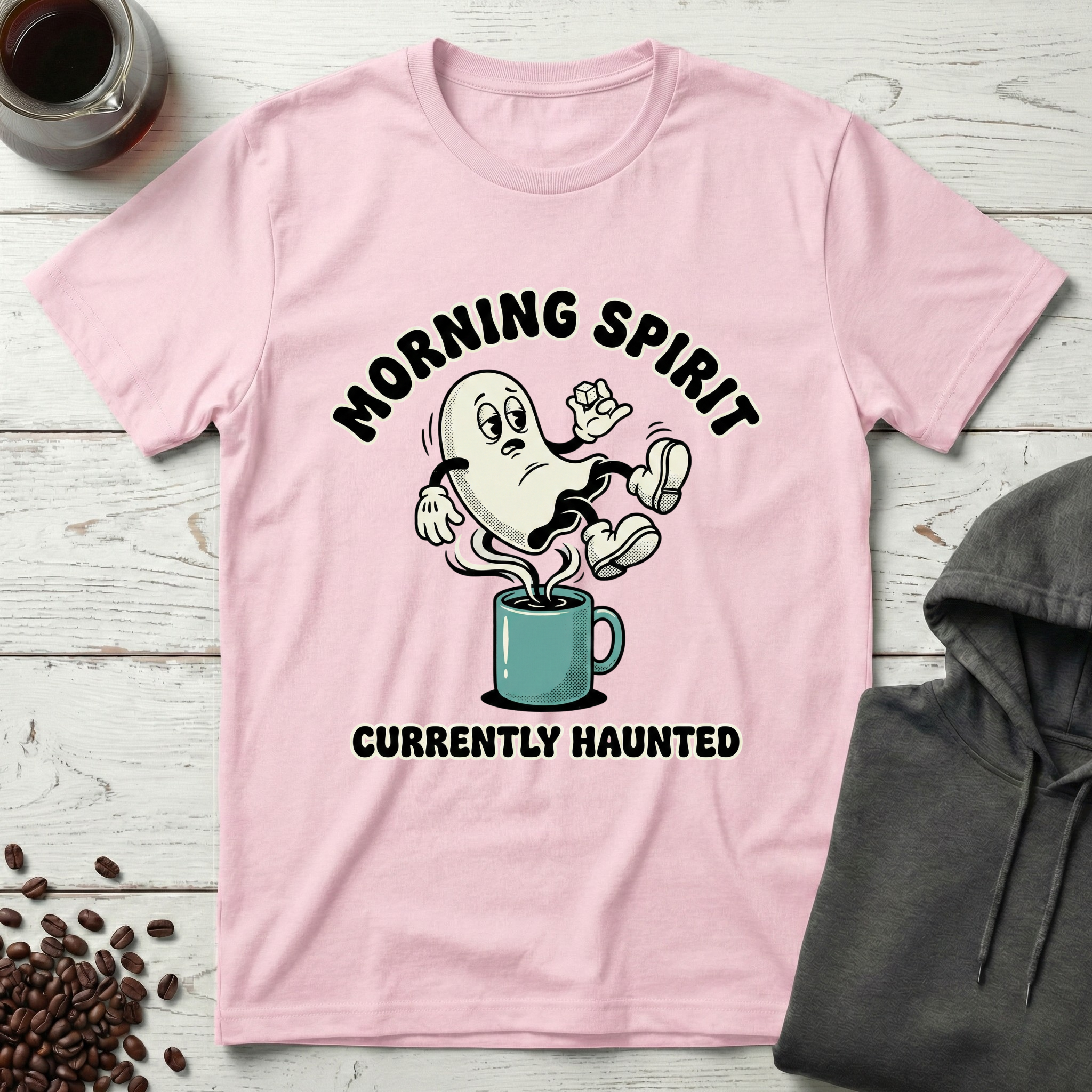 Morning Spirit Currently Haunted Ghost Coffee T-Shirt