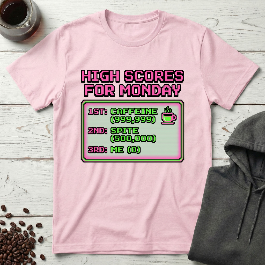 High Scores For Monday Arcade Coffee T-Shirt