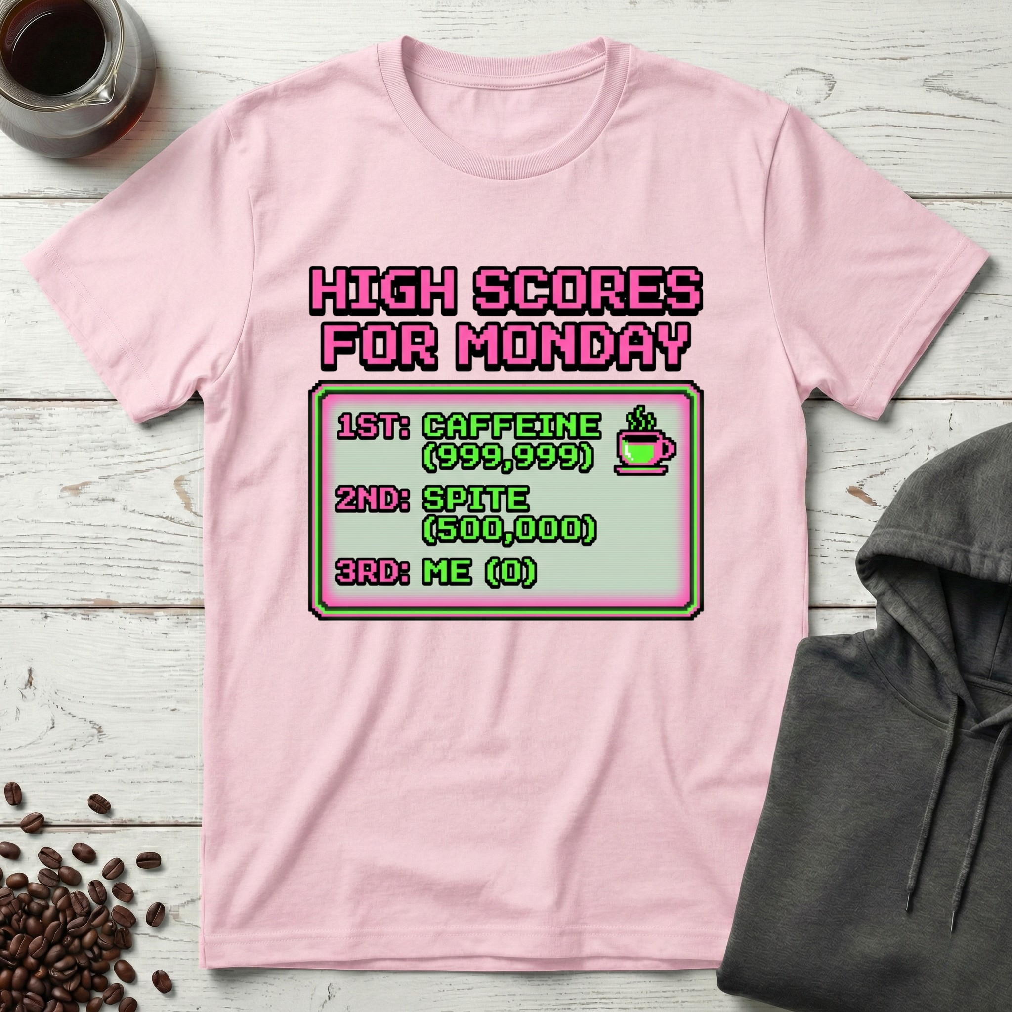 High Scores For Monday Arcade Coffee T-Shirt
