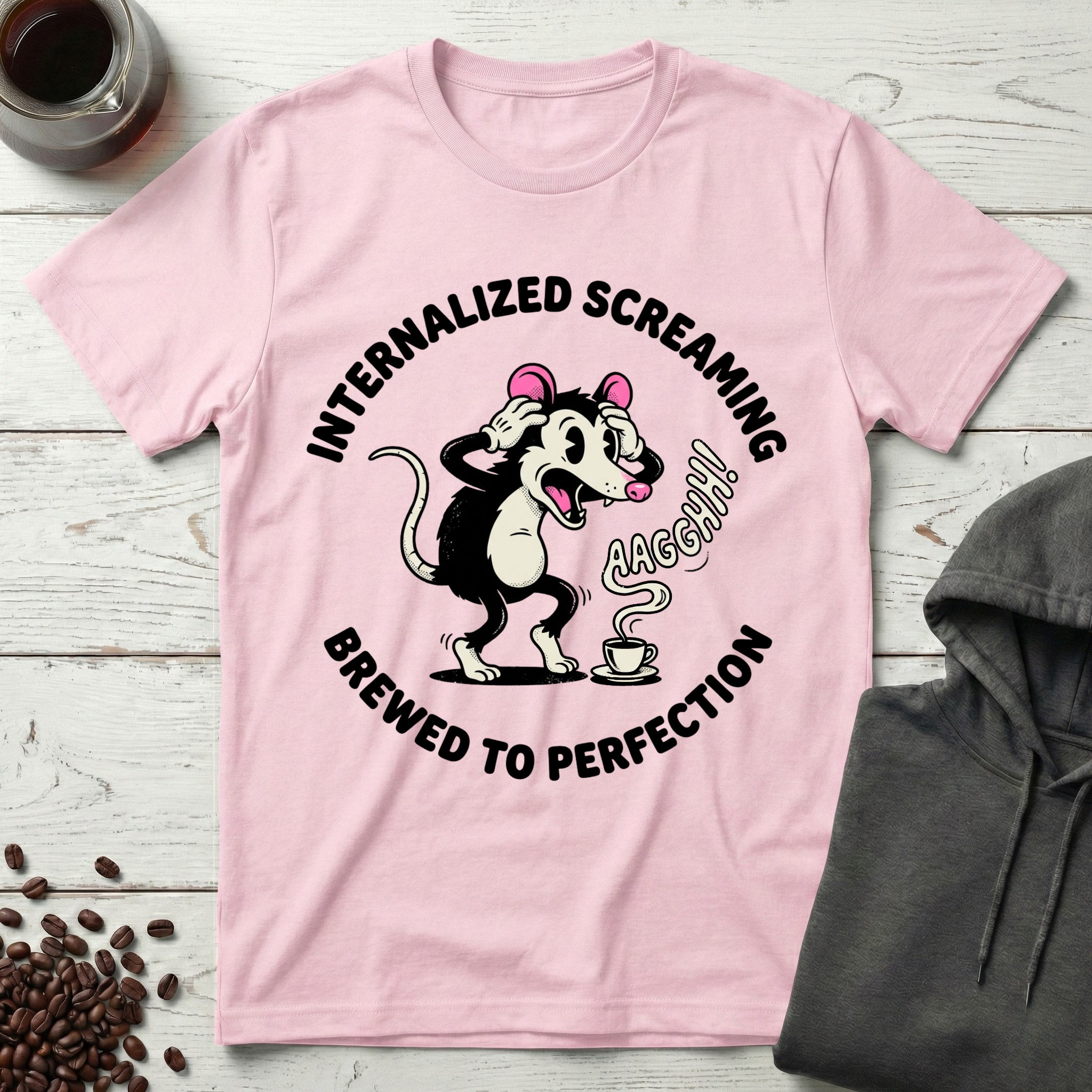 Internalized Screaming Brewed to Perfection Possum T-Shirt