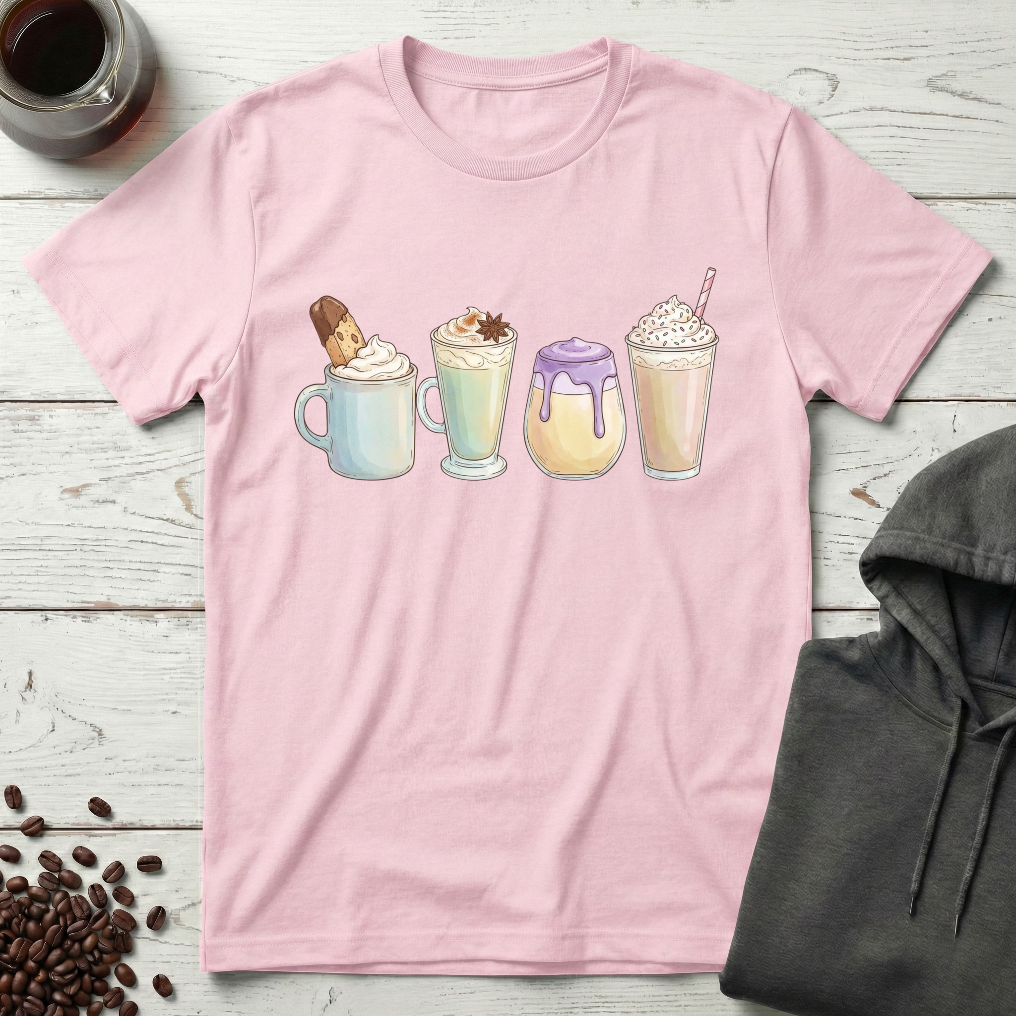 Four Decadent Dessert Coffee Drinks T-Shirt