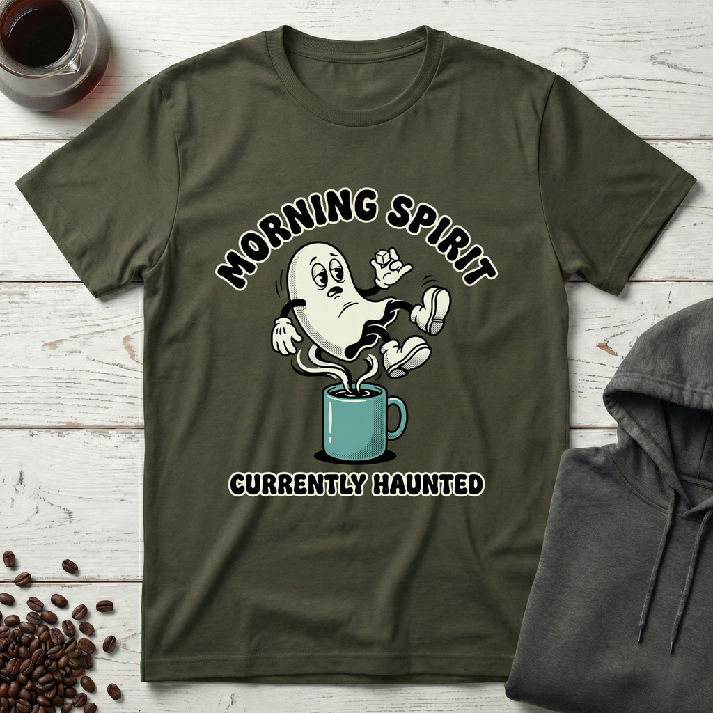Morning Spirit Currently Haunted Ghost Coffee T-Shirt