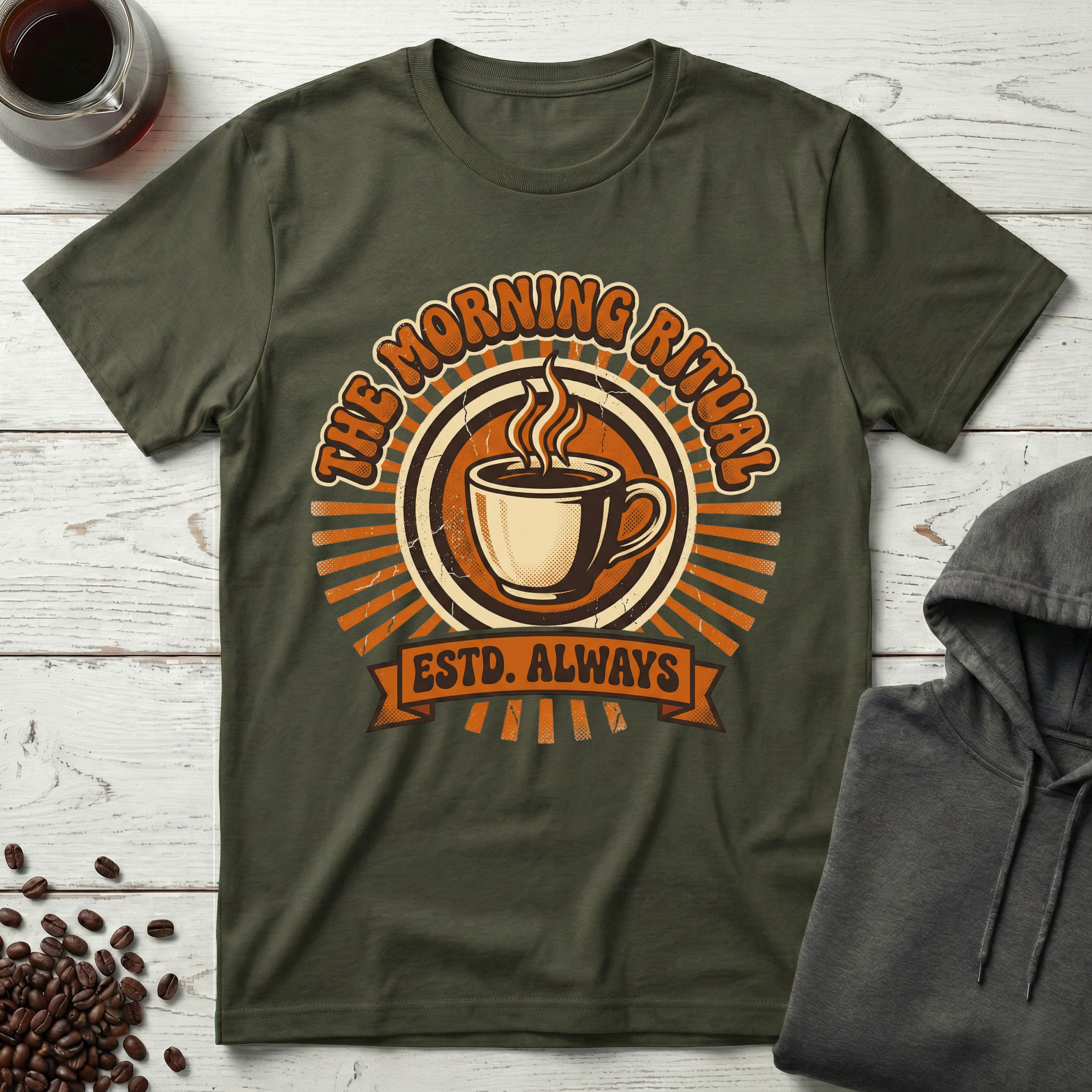 The Morning Ritual Vintage Coffee Badge T-Shirt