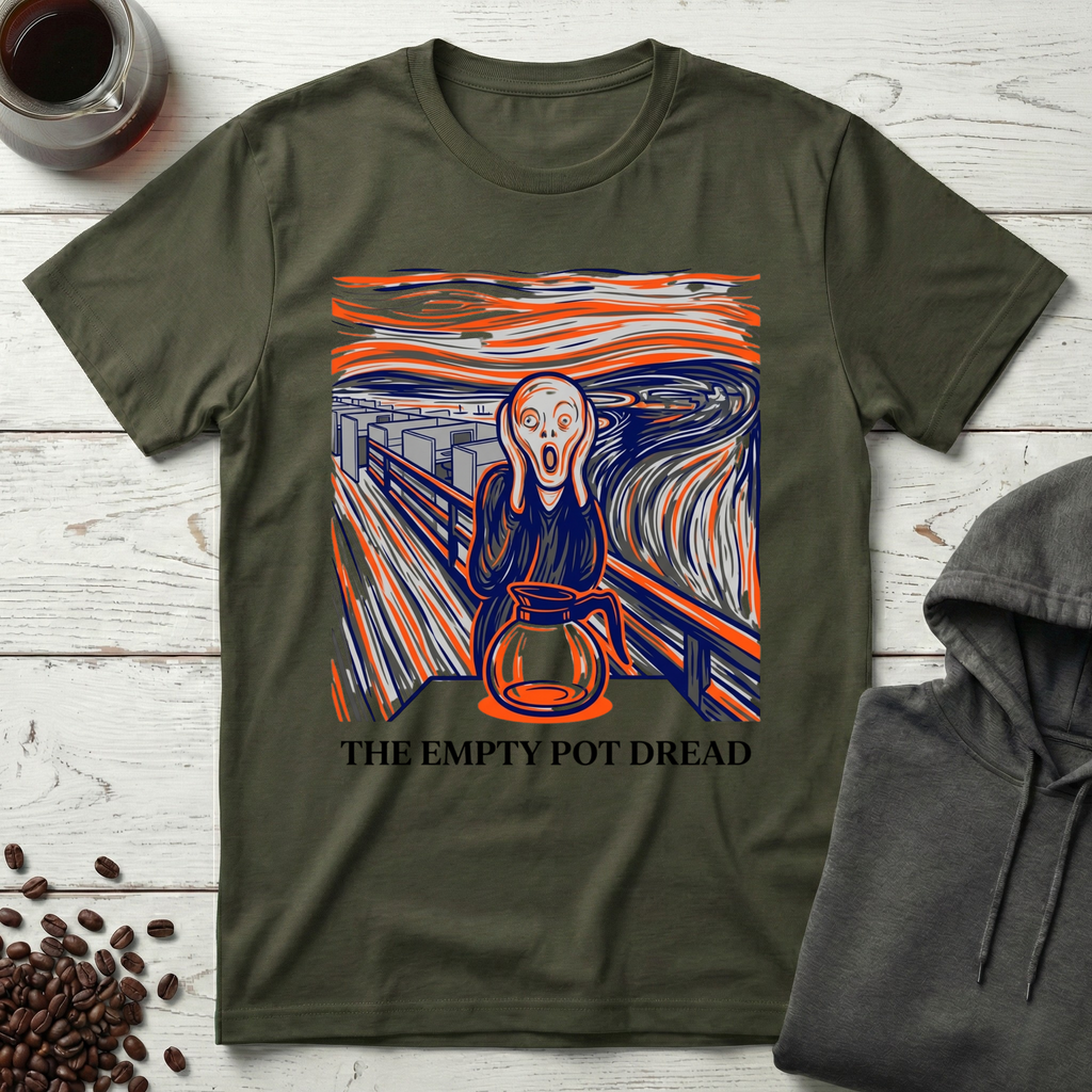 The Empty Pot Dread Coffee Scream Parody T-Shirt