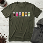 Coffee Shop Variety Drinks Lineup T-Shirt