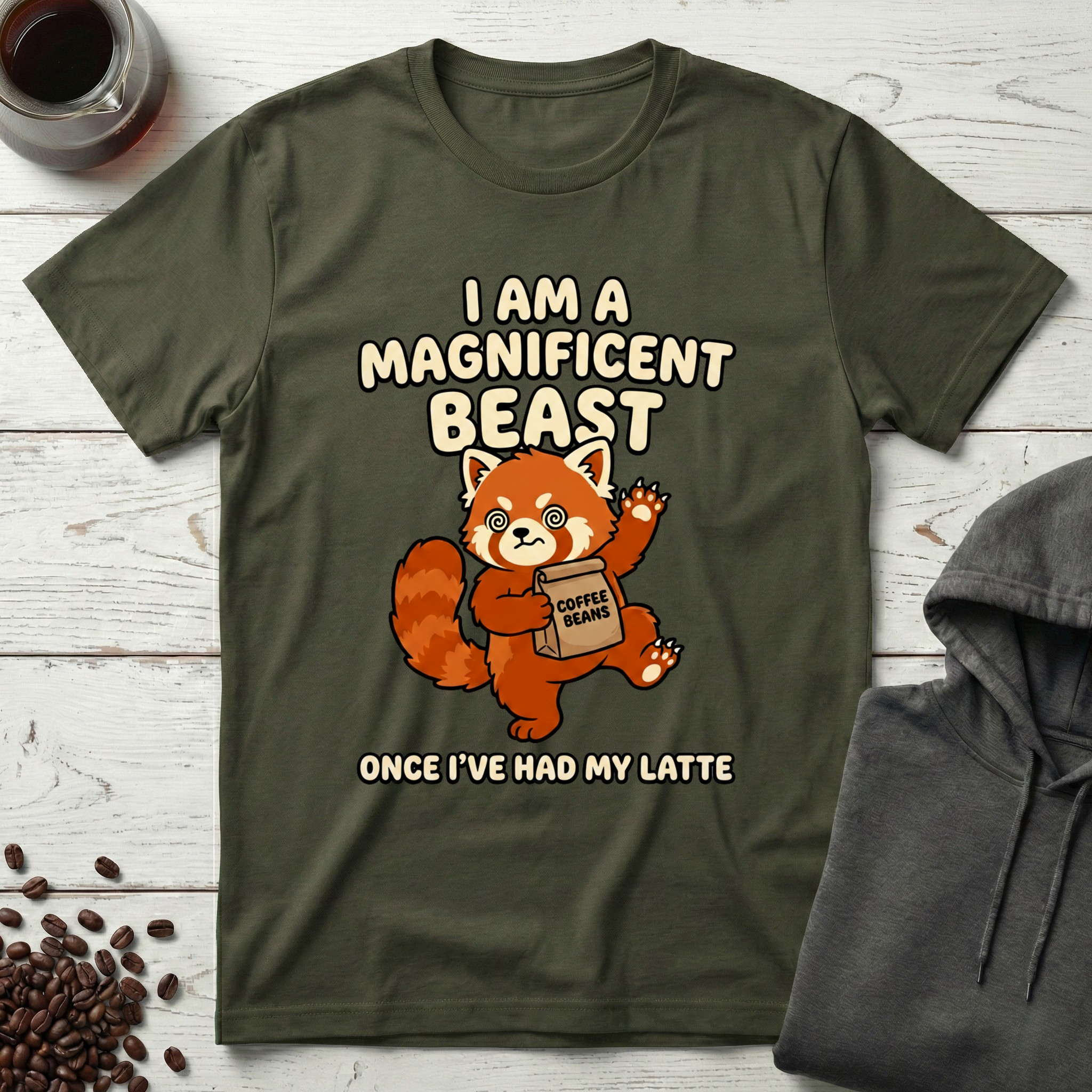 I Am a Magnificent Beast Red Panda Coffee T-Shirt