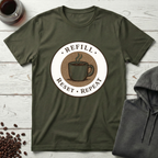 Refill Reset Repeat Coffee Cycle Badge T-Shirt