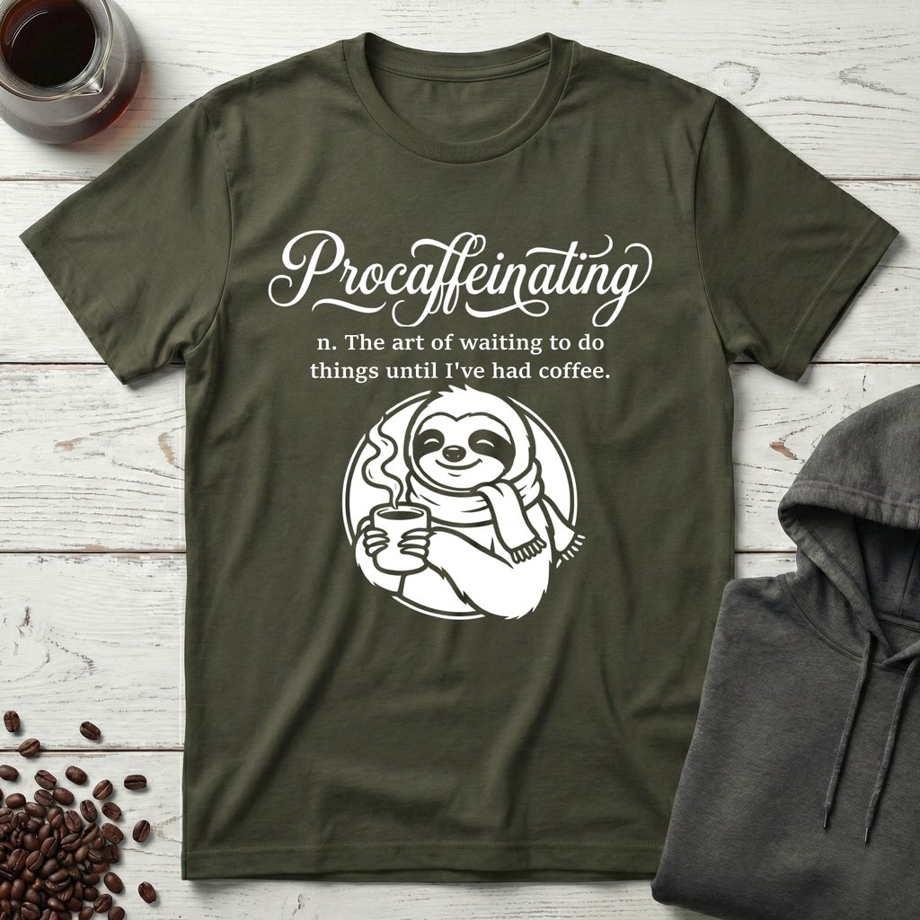 Procaffeinating Definition Funny Coffee Lover T-Shirt