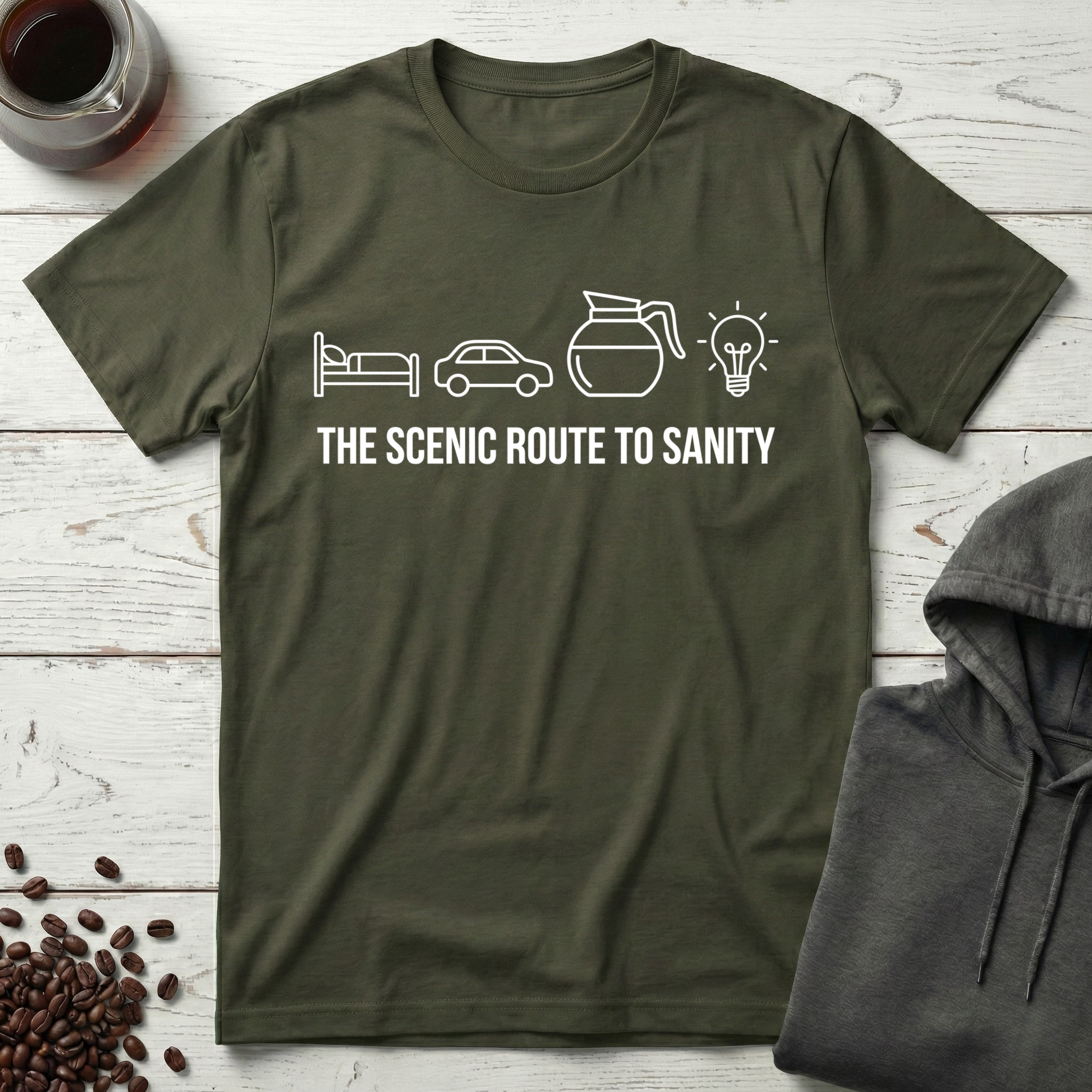 The Scenic Route to Sanity Coffee Morning T-Shirt