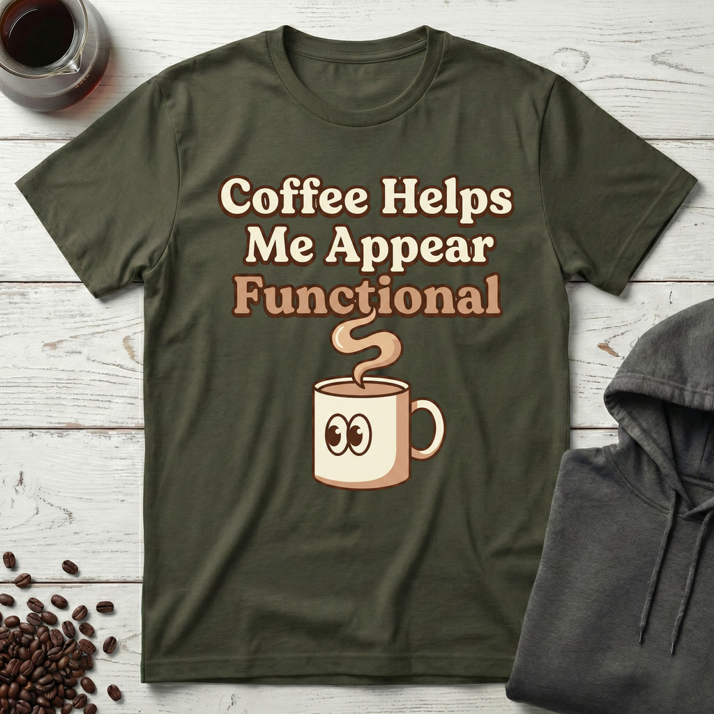 Coffee Helps Me Appear Functional T-Shirt