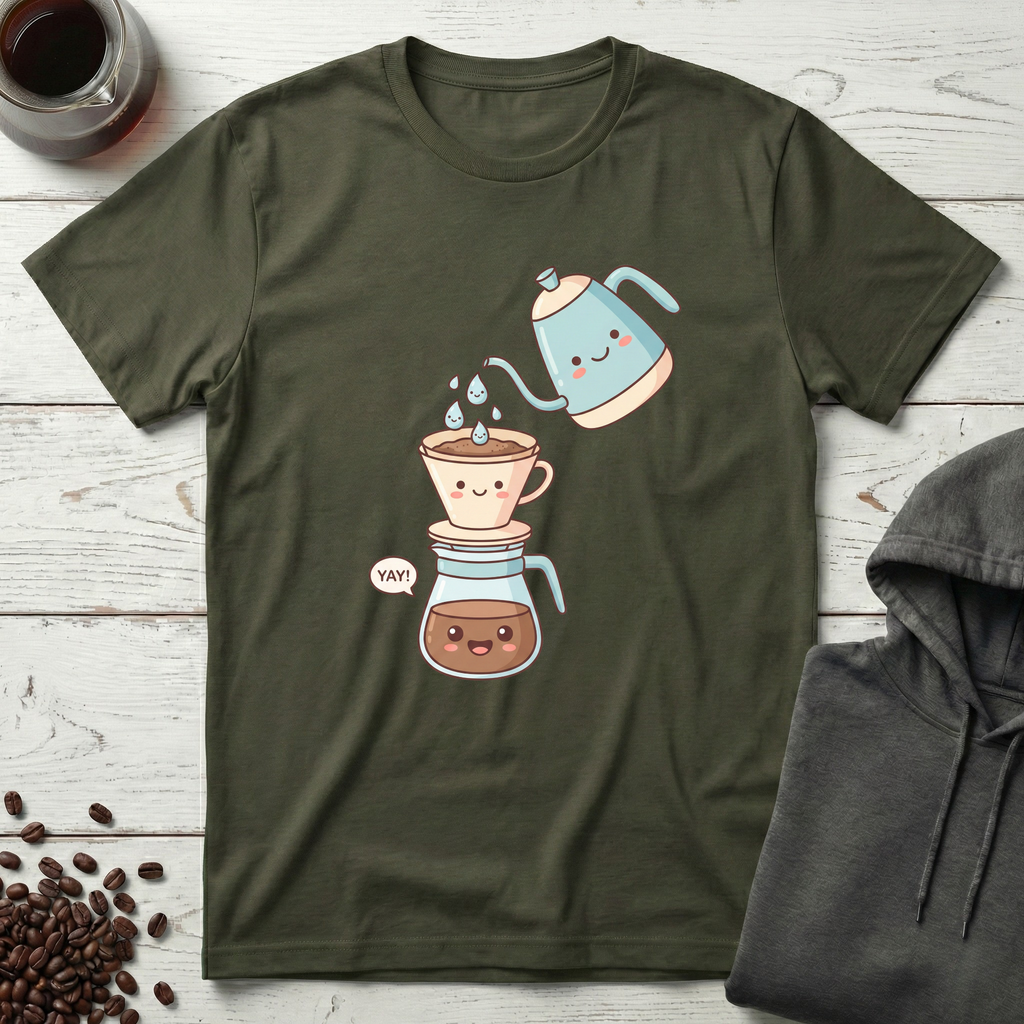 Yay Cute Pour Over Coffee Kawaii T-Shirt