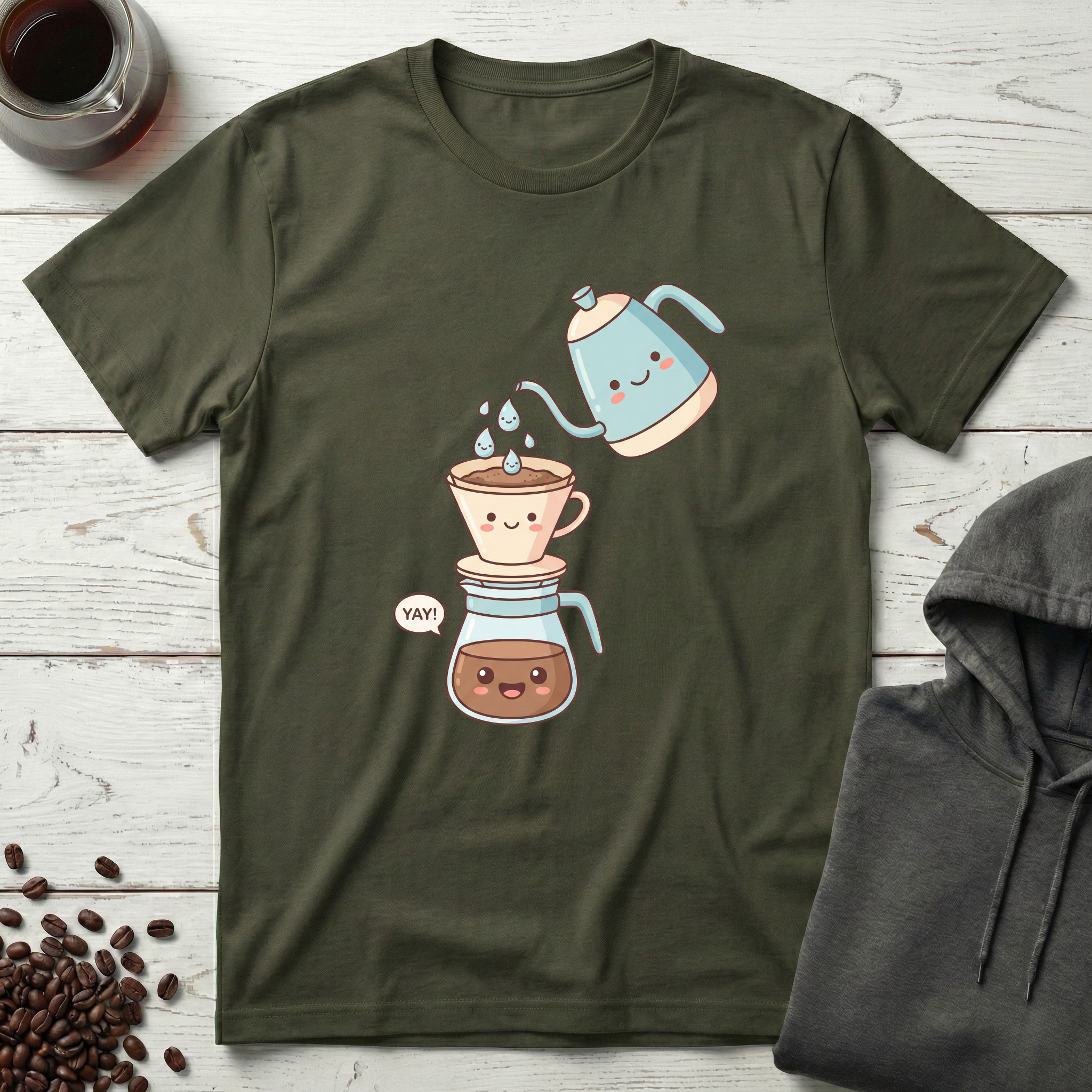 Yay Cute Pour Over Coffee Kawaii T-Shirt