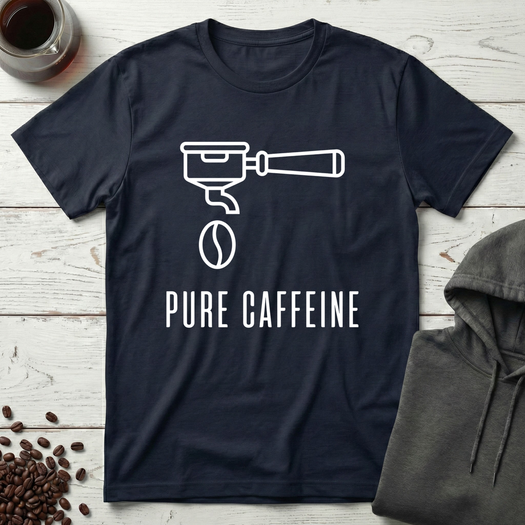 Pure Caffeine Espresso Drip Line Art T-Shirt