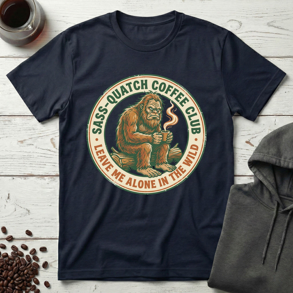 Sass-Quatch Coffee Club Leave Me Alone T-Shirt