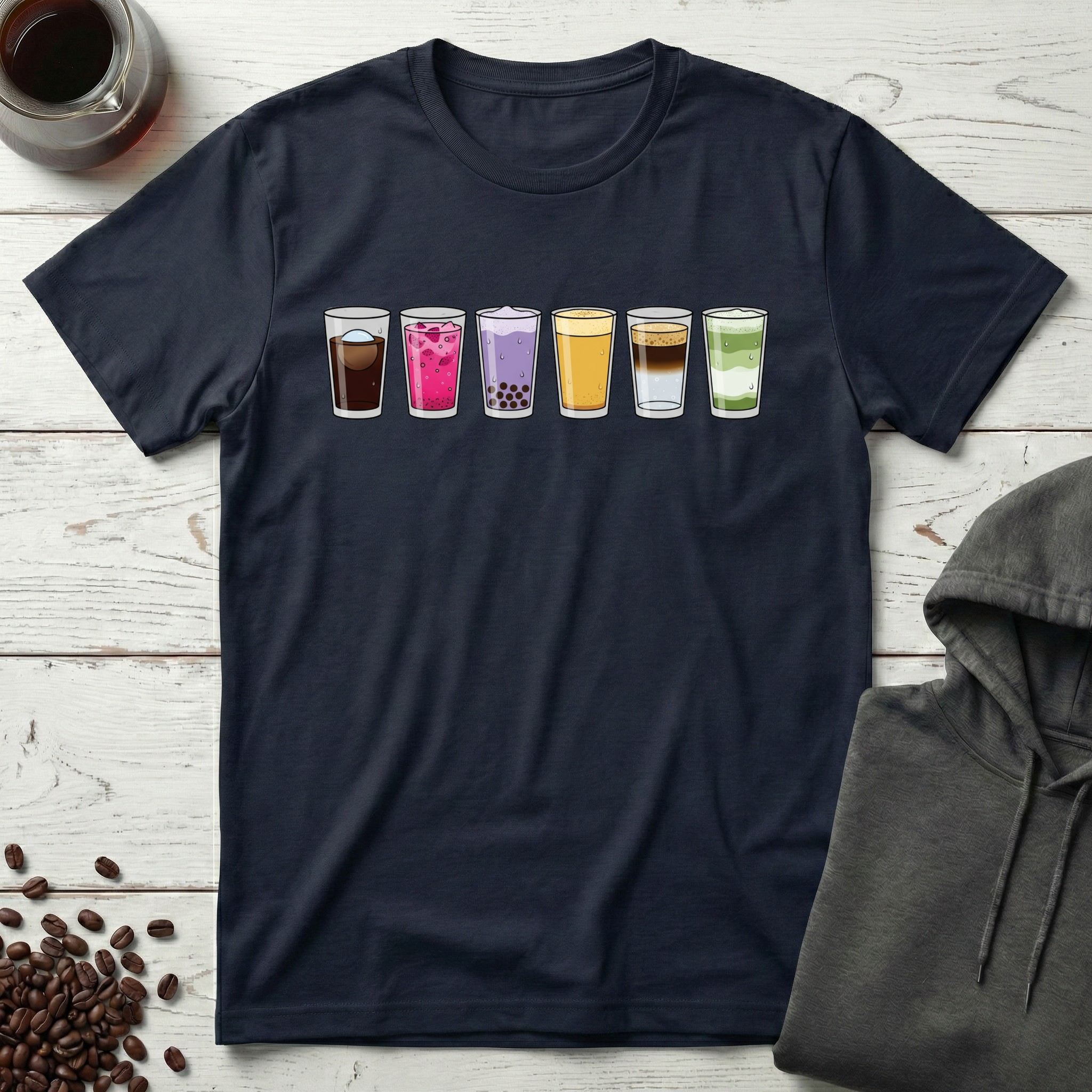 Coffee Shop Variety Drinks Lineup T-Shirt