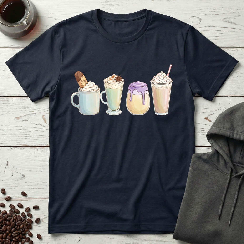 Four Decadent Dessert Coffee Drinks T-Shirt