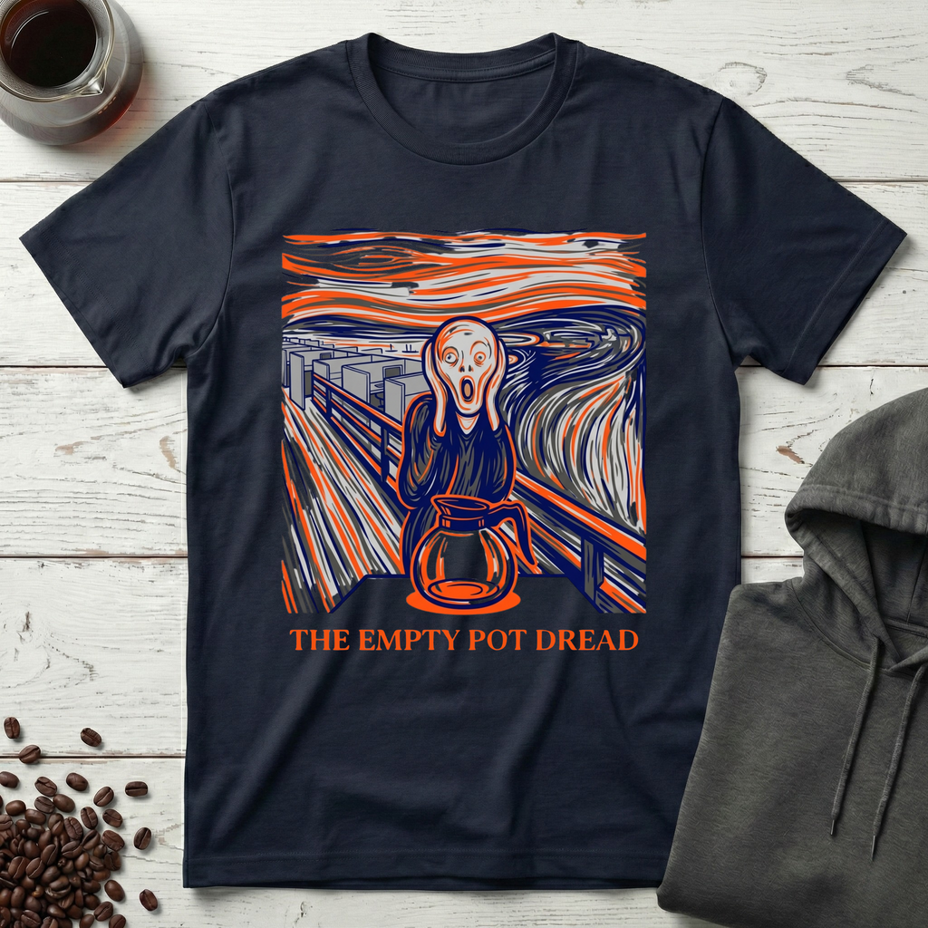 The Empty Pot Dread Coffee Scream Parody T-Shirt