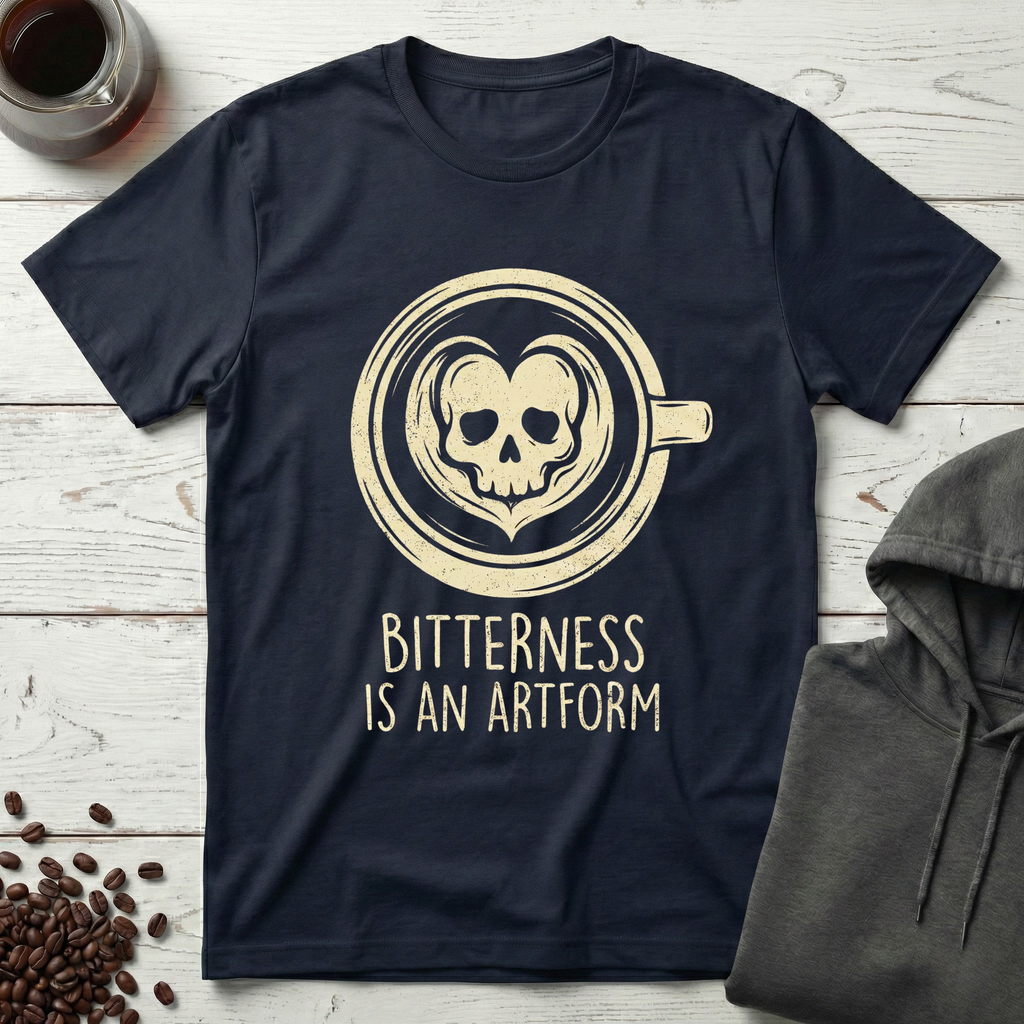 Bitterness Is an Artform Coffee Skull T-Shirt