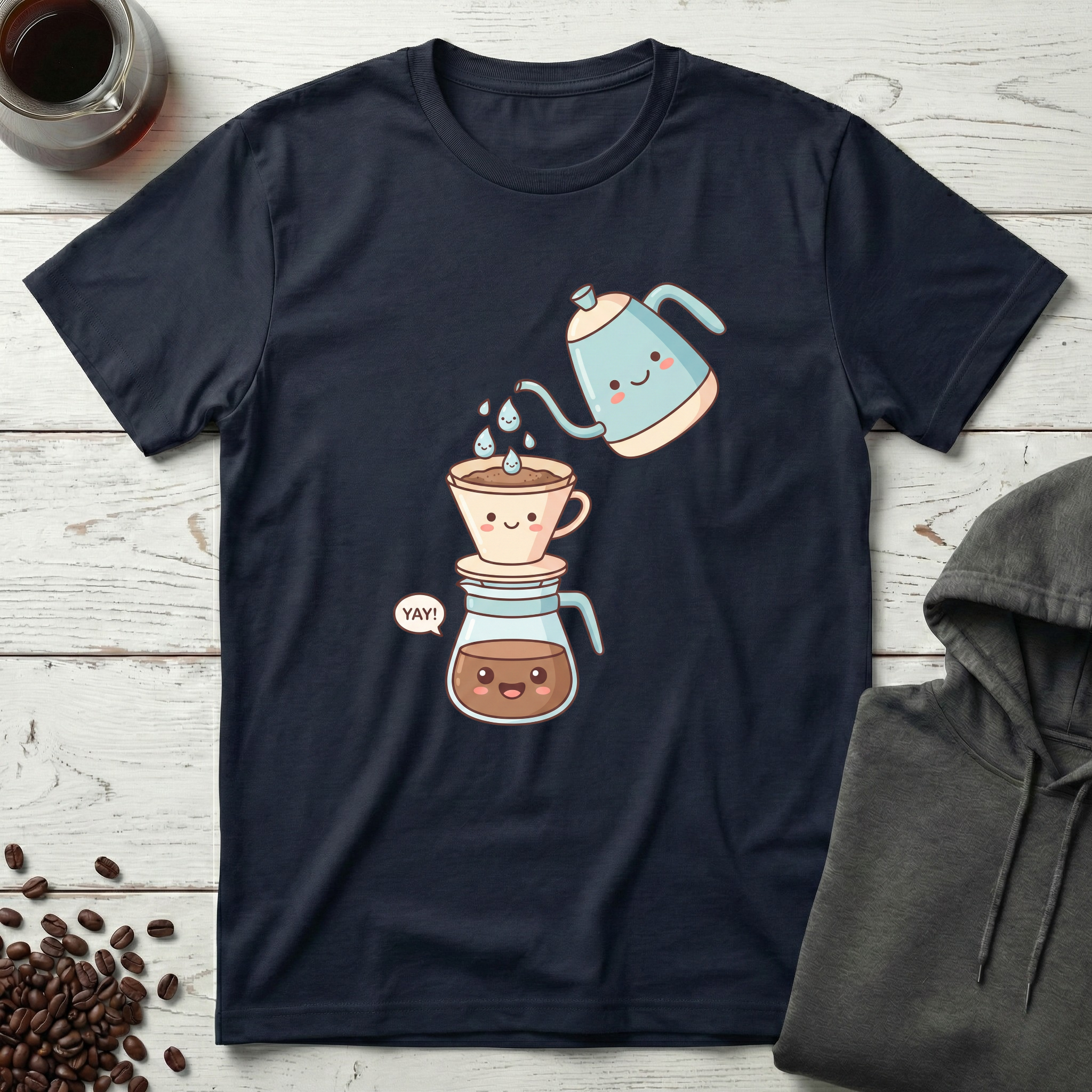 Yay Cute Pour Over Coffee Kawaii T-Shirt