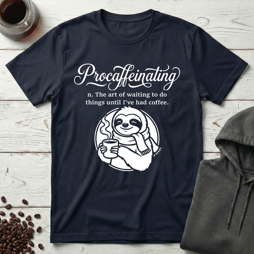 Procaffeinating Definition Funny Coffee Lover T-Shirt