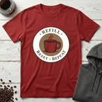 Refill Reset Repeat Coffee Cycle Badge T-Shirt