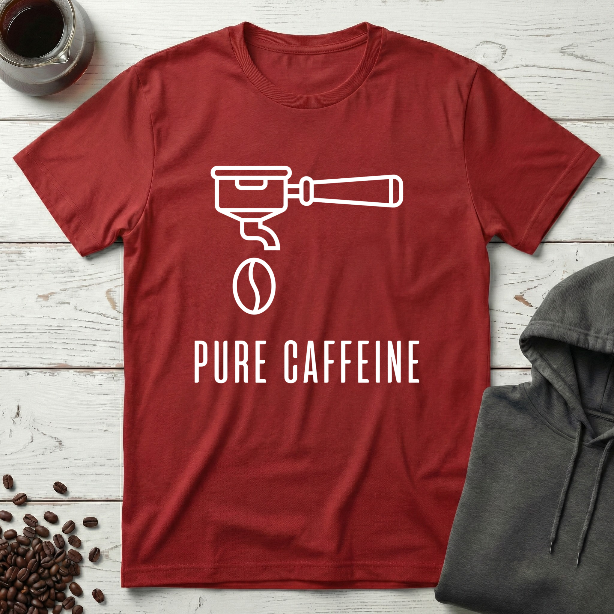 Pure Caffeine Espresso Drip Line Art T-Shirt