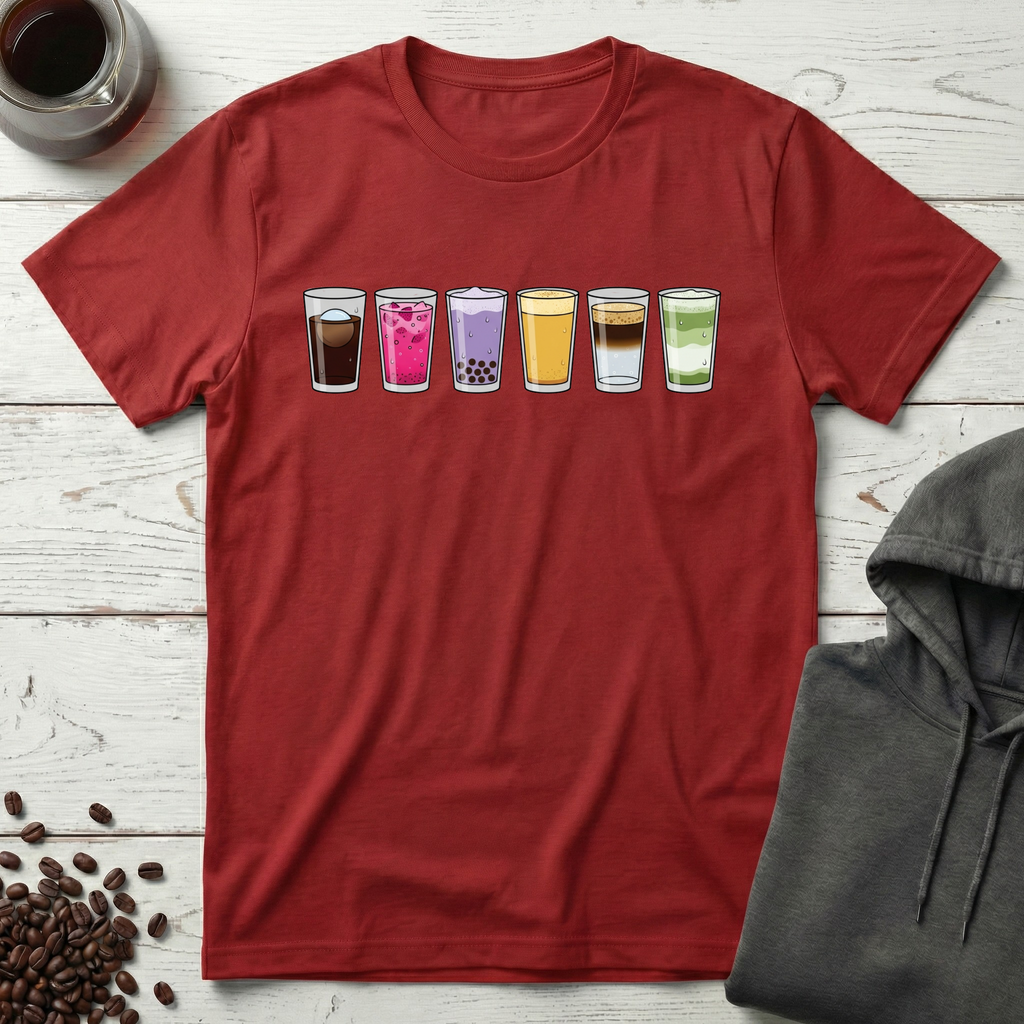 Coffee Shop Variety Drinks Lineup T-Shirt