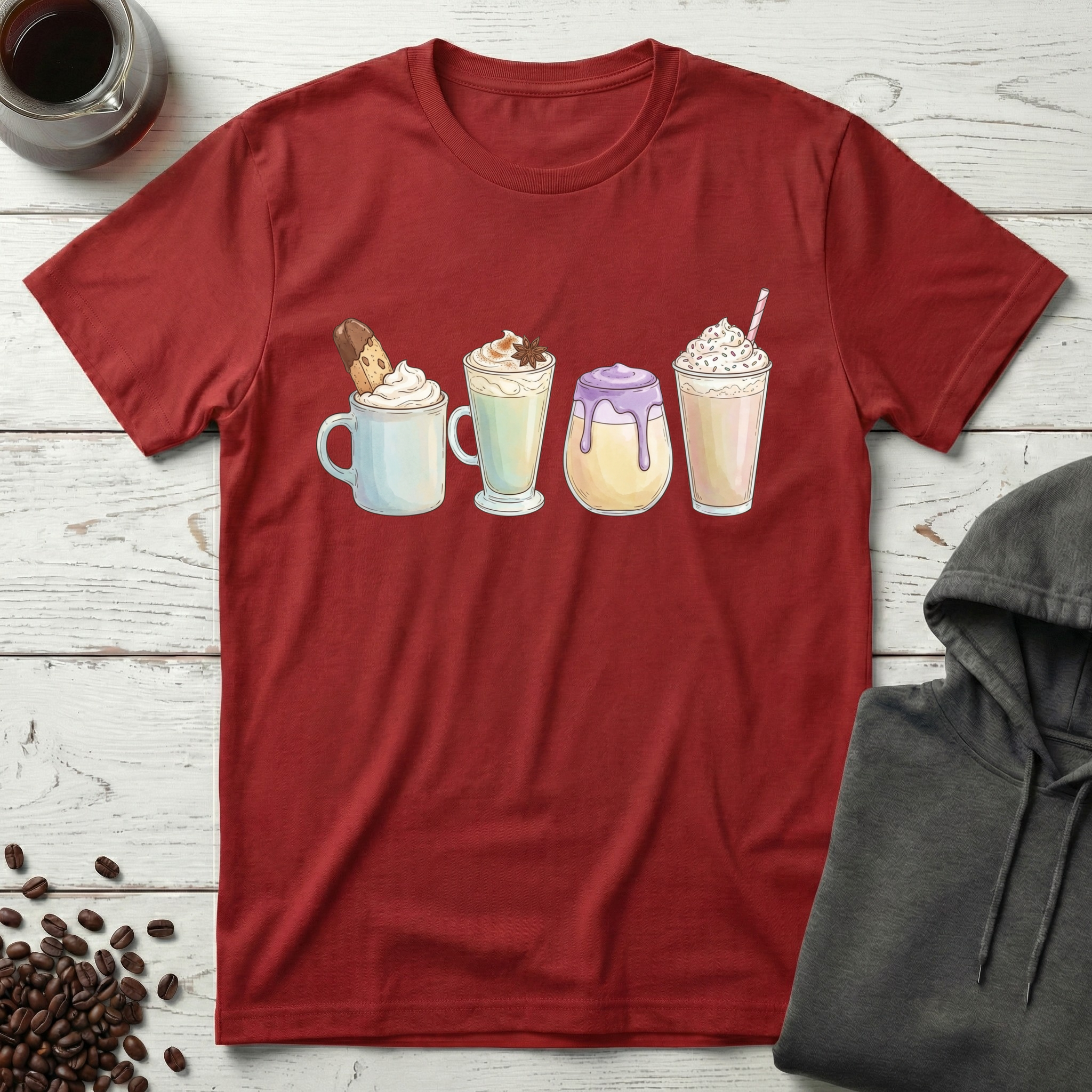 Four Decadent Dessert Coffee Drinks T-Shirt