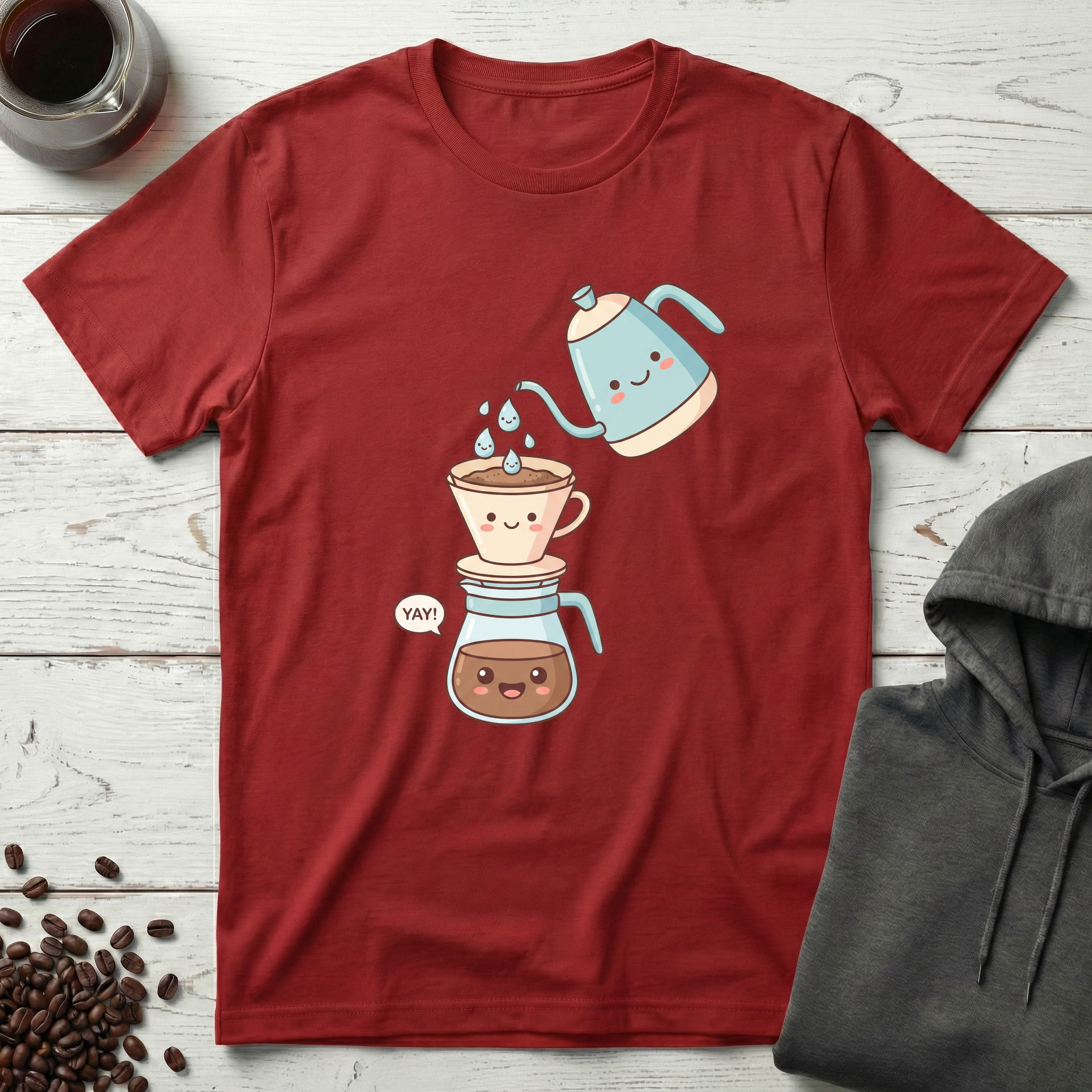 Yay Cute Pour Over Coffee Kawaii T-Shirt