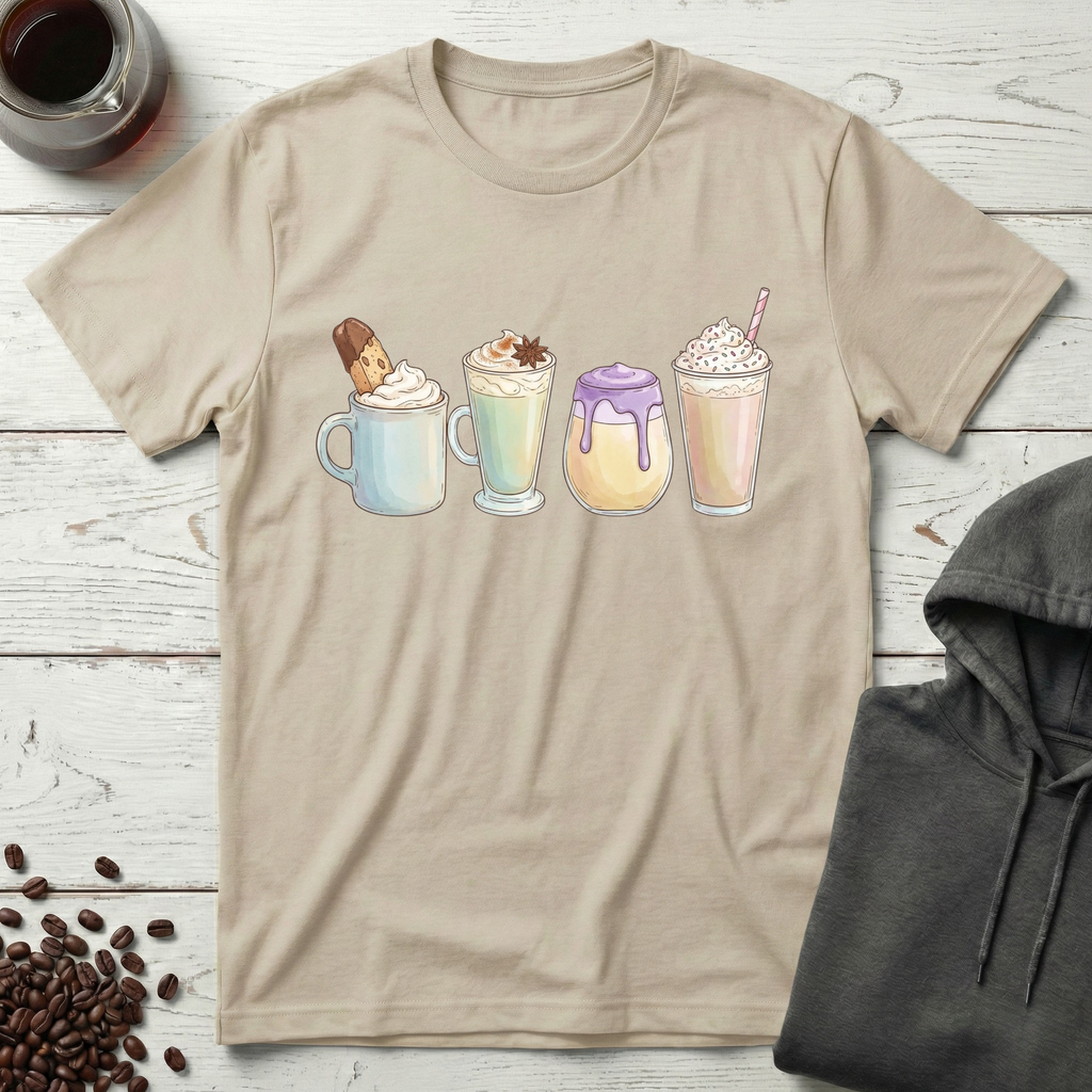 Four Decadent Dessert Coffee Drinks T-Shirt