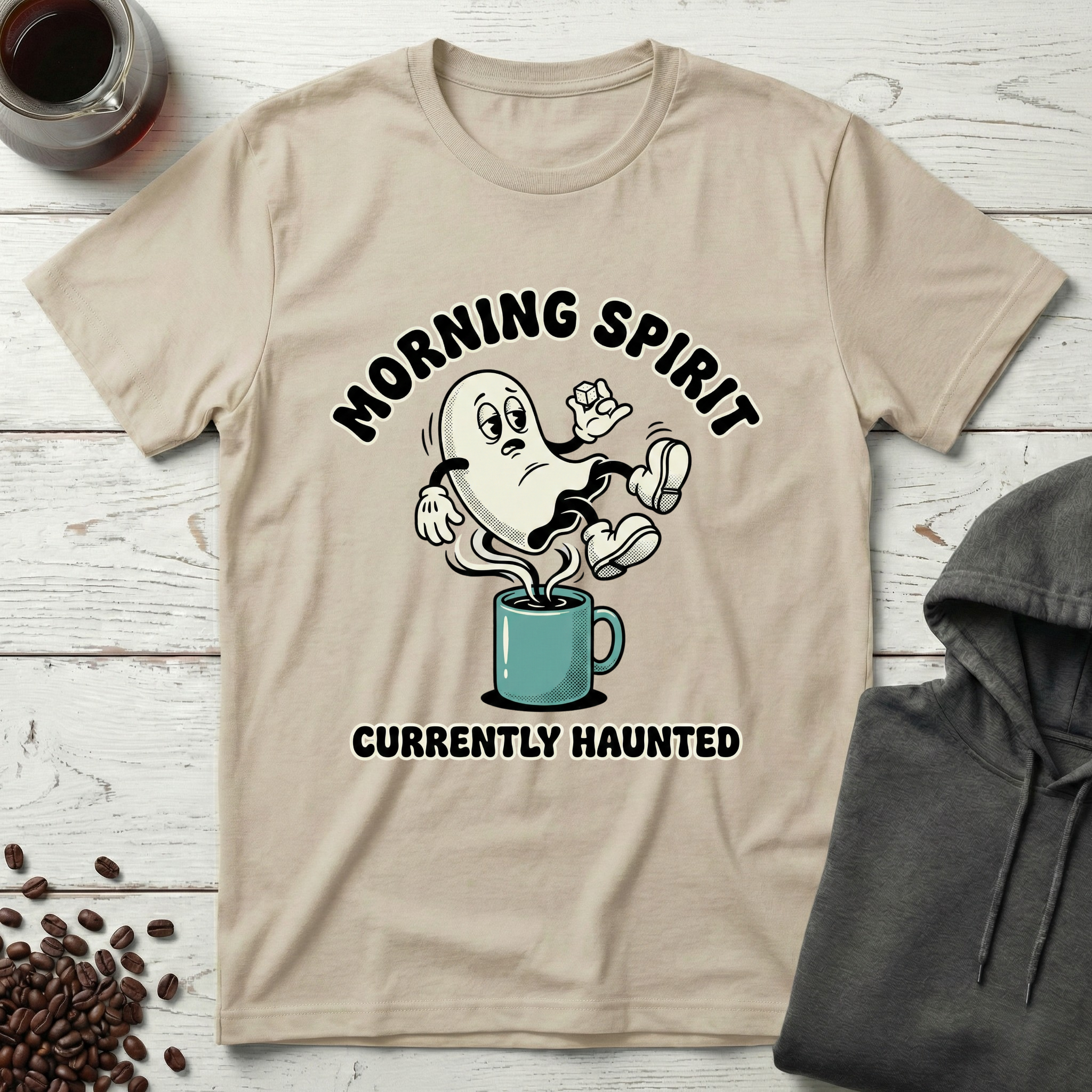 Morning Spirit Currently Haunted Ghost Coffee T-Shirt