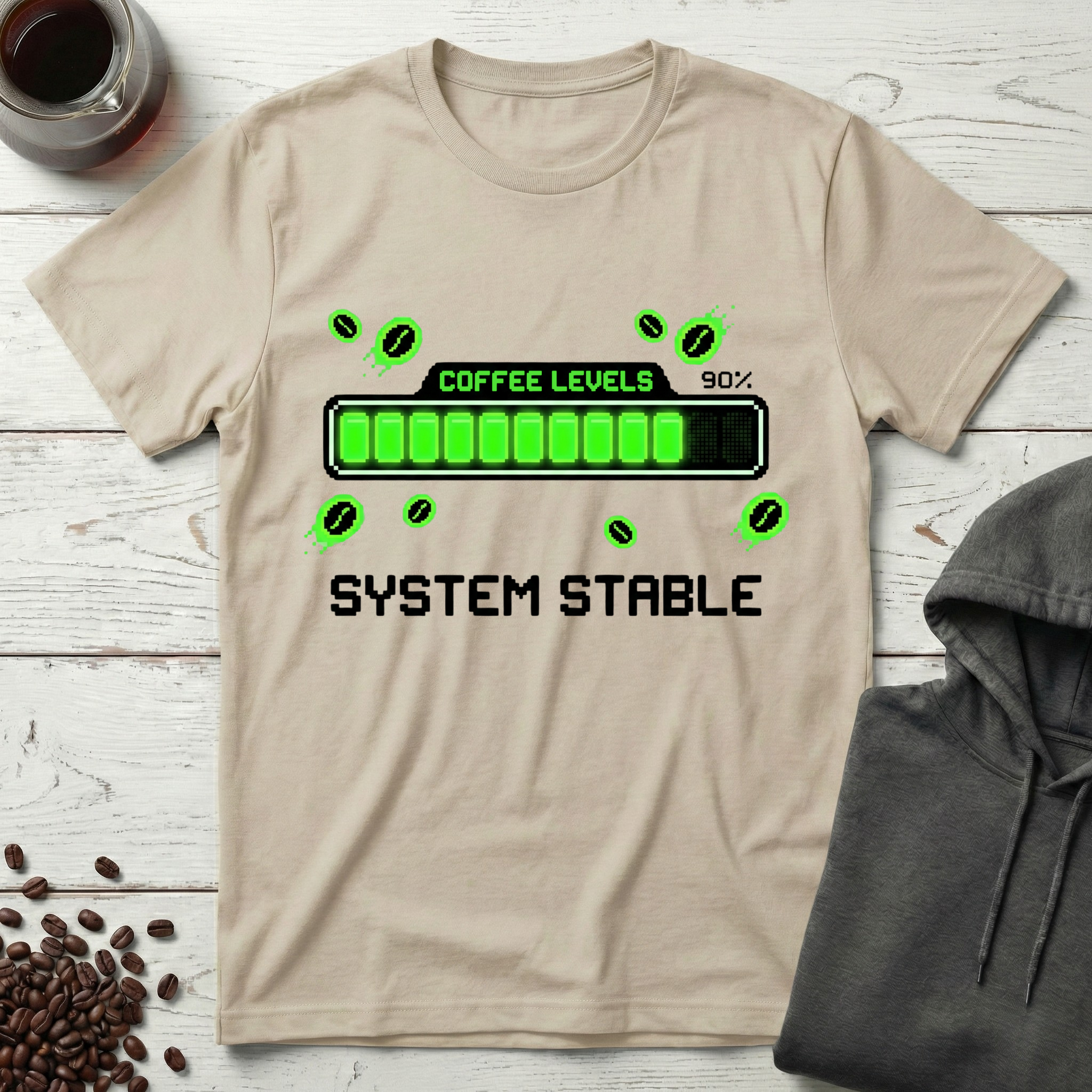 Coffee Levels Critical System Stable T-Shirt