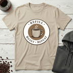 Refill Reset Repeat Coffee Cycle Badge T-Shirt